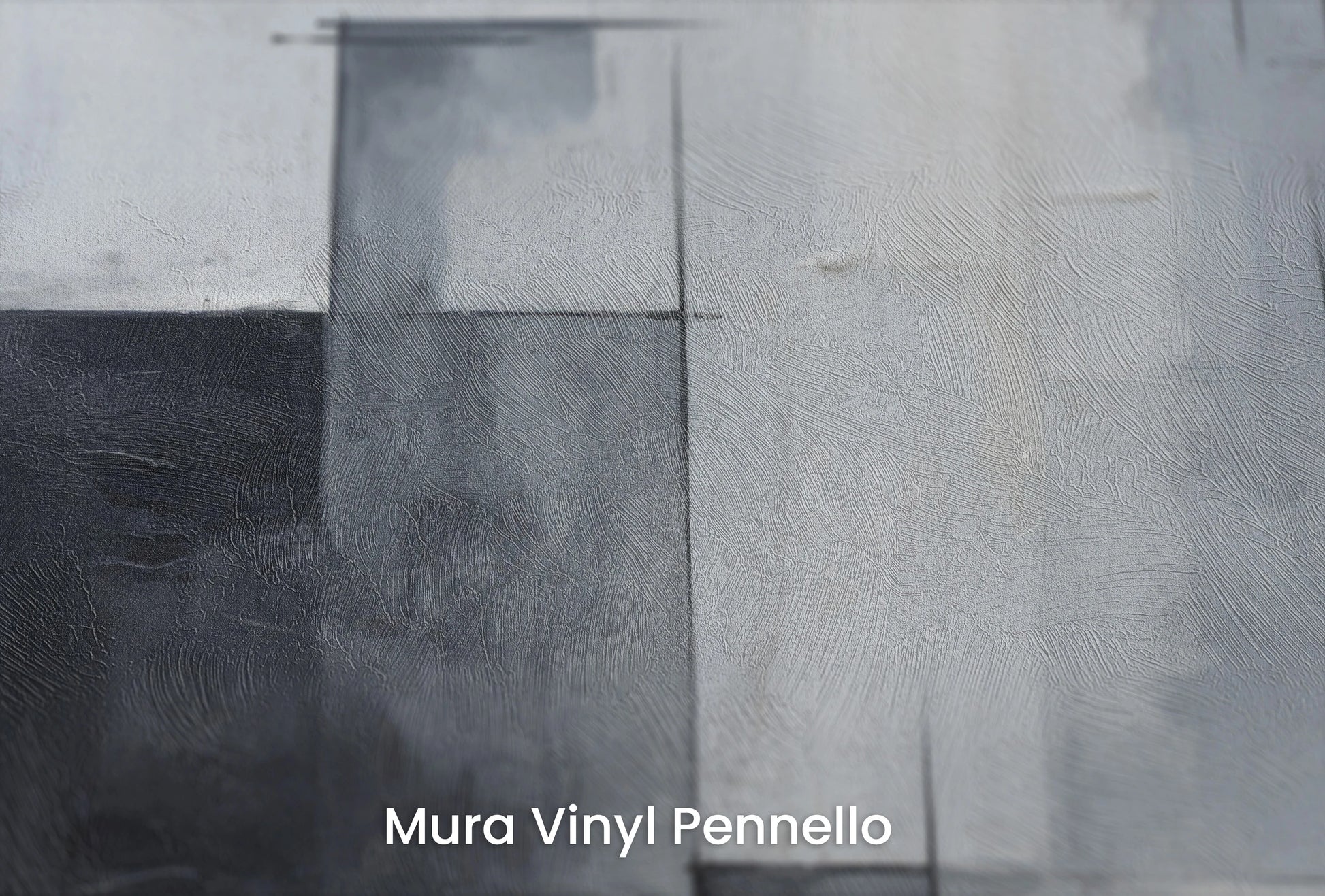 Zbliżenie na artystyczną fototapetę o nazwie Monochrome Patchwork #2 na podłożu Mura Vinyl Pennello - faktura pociągnięć pędzla malarskiego.