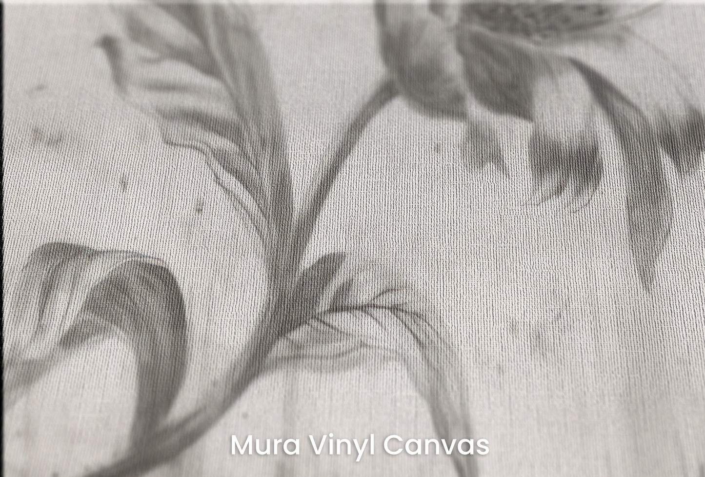 Zbliżenie na artystyczną fototapetę o nazwie CONCRETE BLOOM na podłożu Mura Vinyl Canvas - faktura naturalnego płótna.