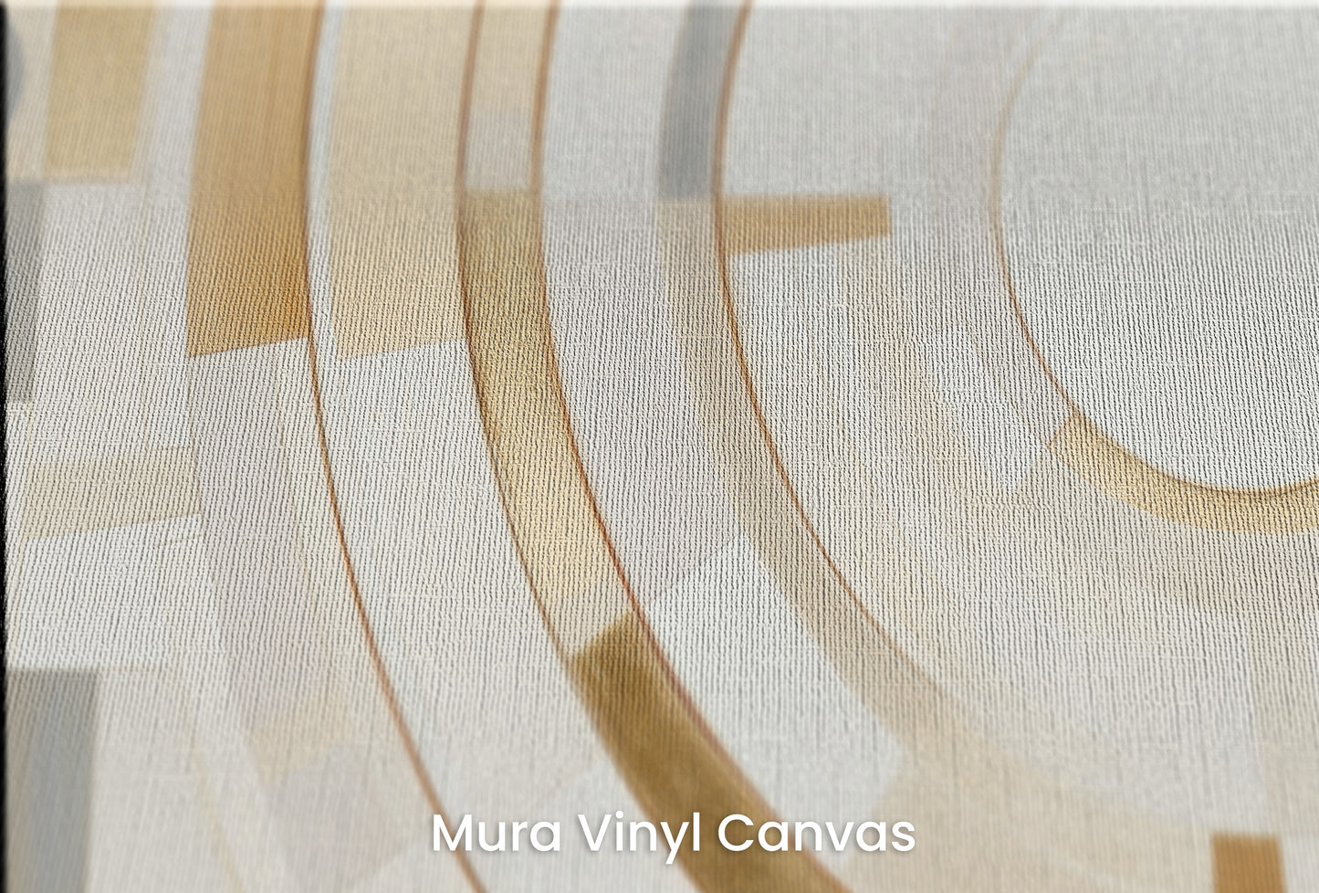 Zbliżenie na artystyczną fototapetę o nazwie GEOMETRIC ORBITAL MOSAIC na podłożu Mura Vinyl Canvas - faktura naturalnego płótna.