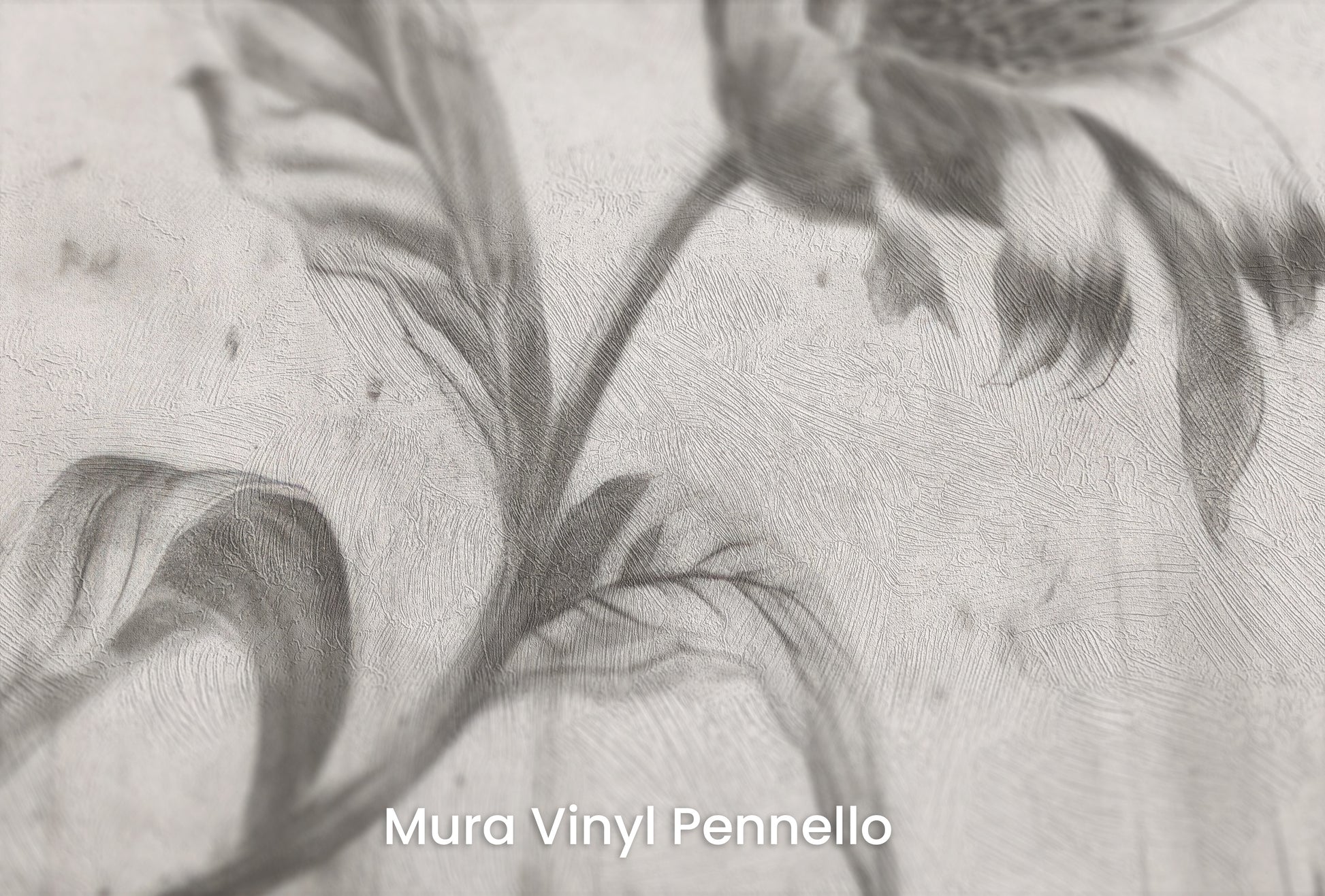 Zbliżenie na artystyczną fototapetę o nazwie CONCRETE BLOOM na podłożu Mura Vinyl Pennello - faktura pociągnięć pędzla malarskiego.