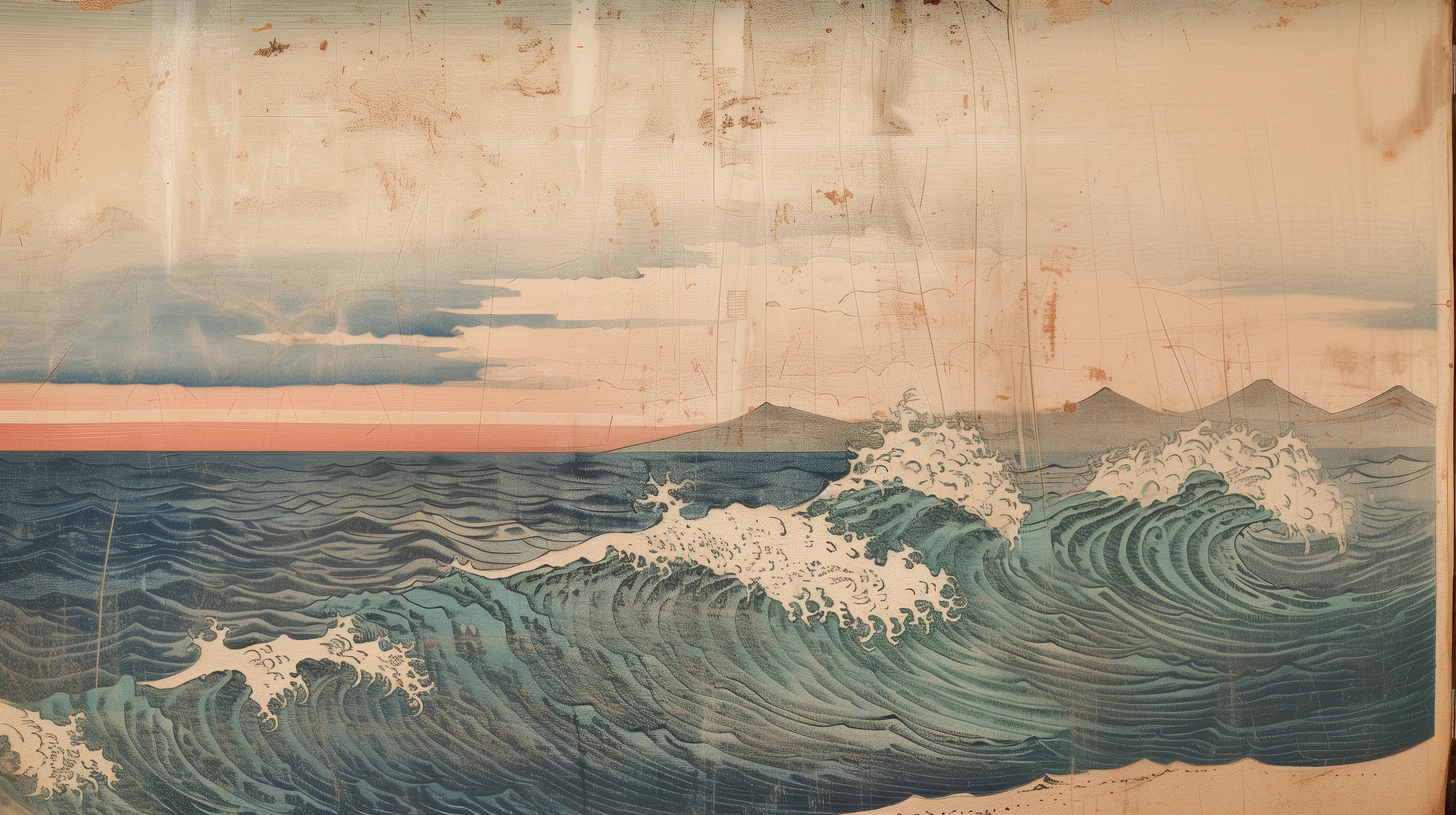Mustervorschau: Prezentacja całego wzoru fototapety o nazwie Vintage Ocean View