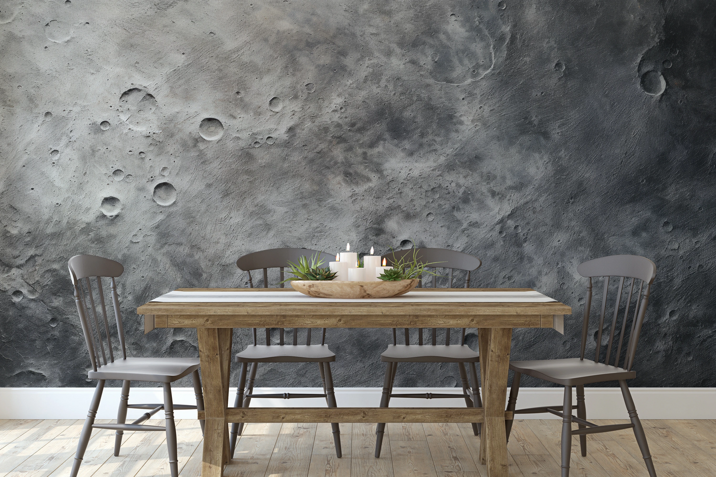 Fototapeta malowana o nazwie Moon's Tranquility #2 pokazana w aranżacji wnętrza.