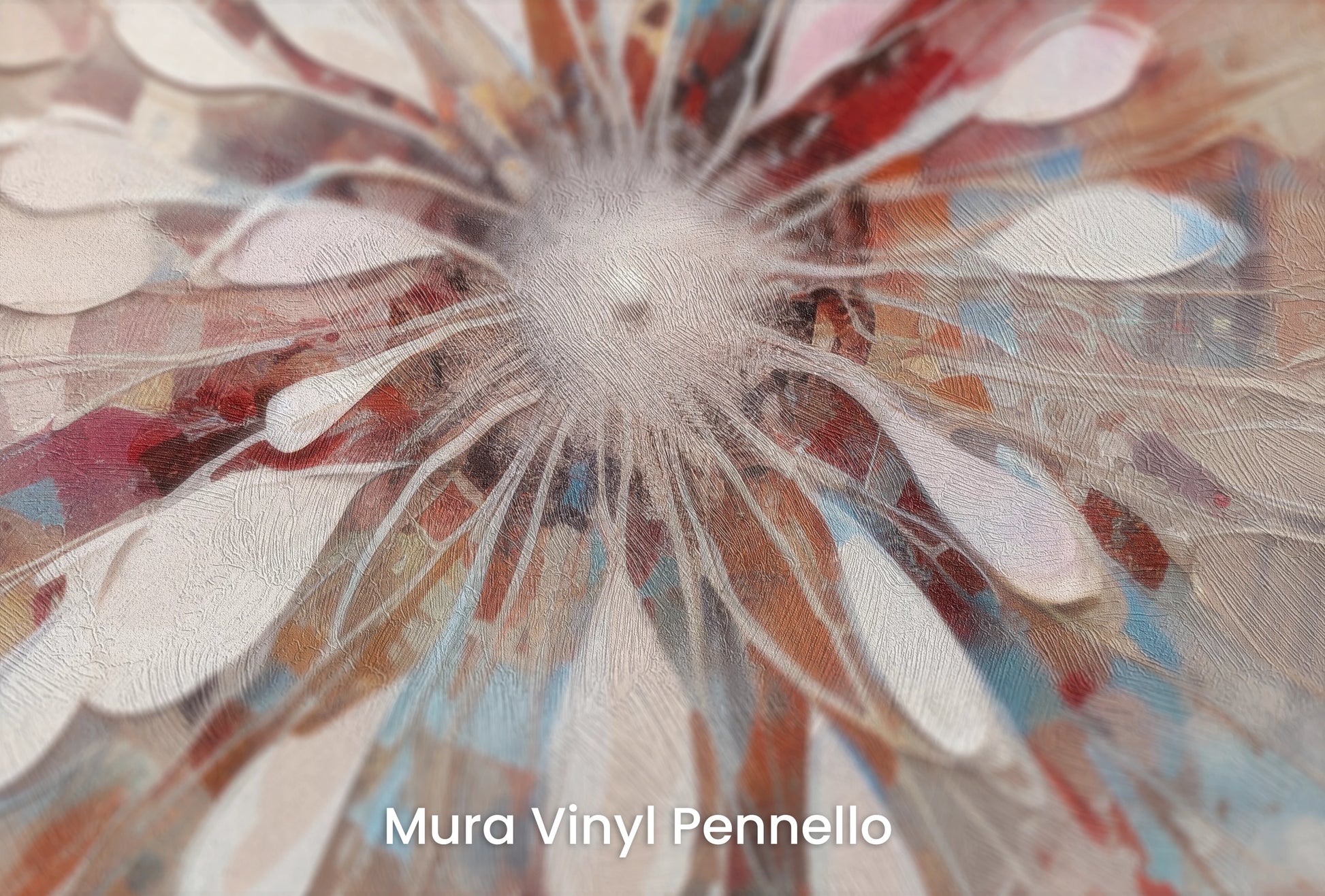 Zbliżenie na artystyczną fototapetę o nazwie Earthly Meditation na podłożu Mura Vinyl Pennello - faktura pociągnięć pędzla malarskiego.