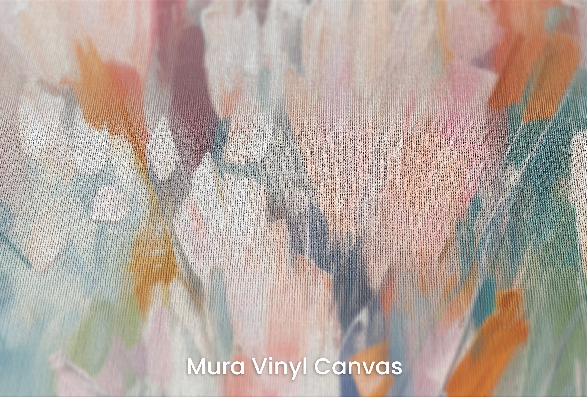 Zbliżenie na artystyczną fototapetę o nazwie Ethereal Floral Canvas na podłożu Mura Vinyl Canvas - faktura naturalnego płótna.