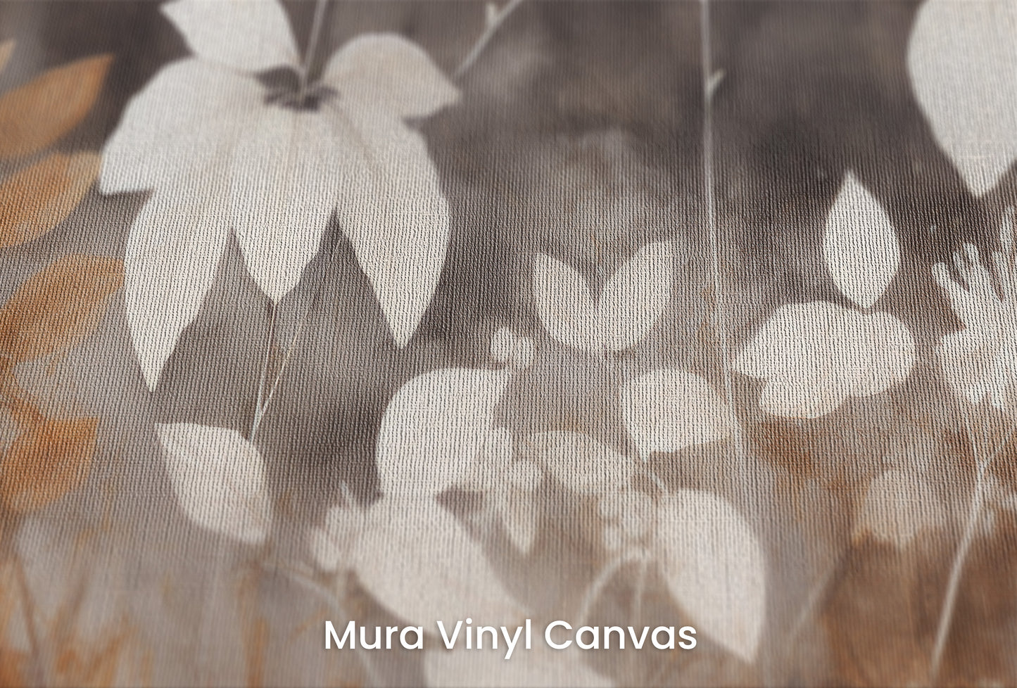 Zbliżenie na artystyczną fototapetę o nazwie Autumnal Serenity na podłożu Mura Vinyl Canvas - faktura naturalnego płótna.