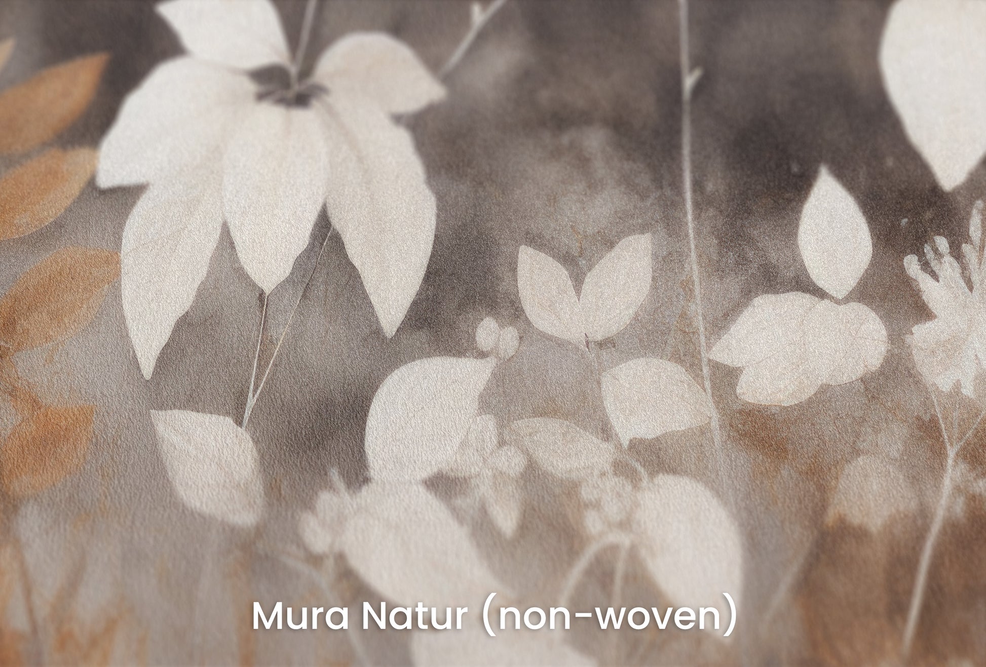 Zbliżenie na artystyczną fototapetę o nazwie Autumnal Serenity na podłożu Mura Natur (non-woven) - naturalne i ekologiczne podłoże.