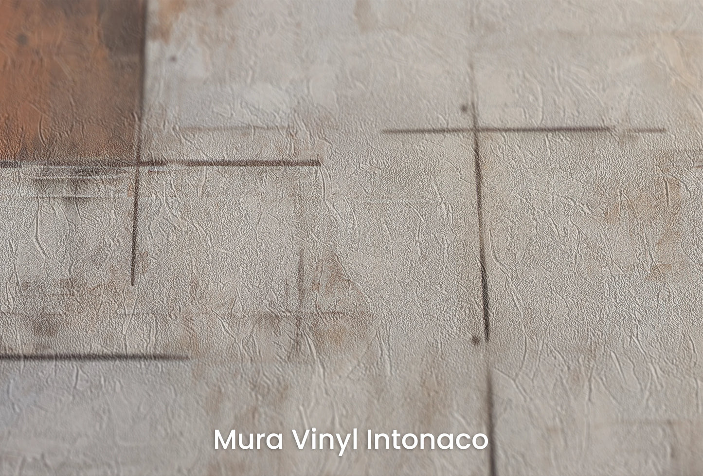 Zbliżenie na artystyczną fototapetę o nazwie Whitewash Elegance na podłożu Mura Vinyl Intonaco - struktura tartego tynku.
