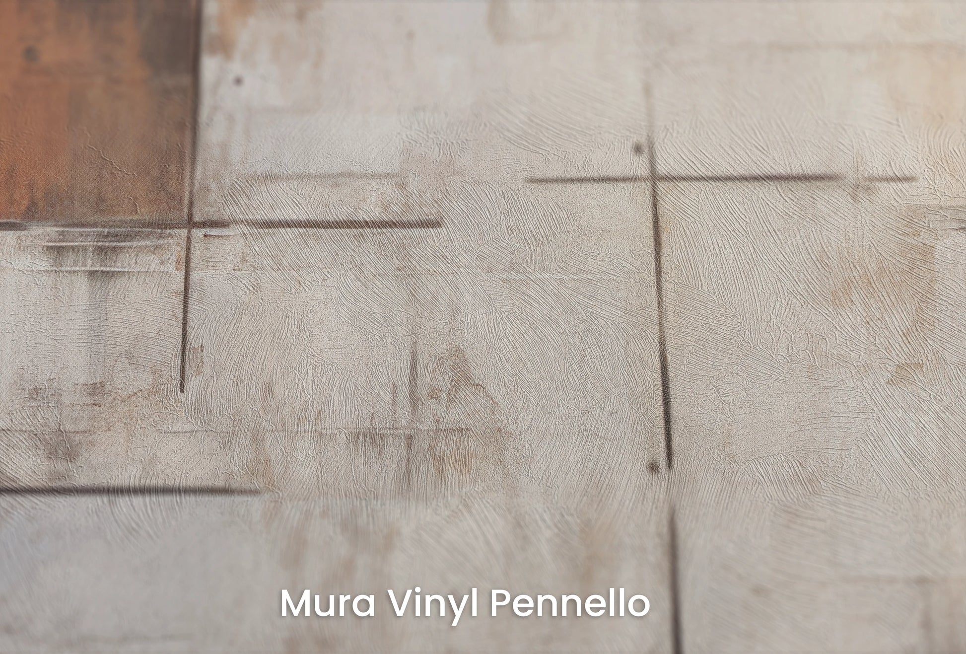Zbliżenie na artystyczną fototapetę o nazwie Whitewash Elegance na podłożu Mura Vinyl Pennello - faktura pociągnięć pędzla malarskiego.