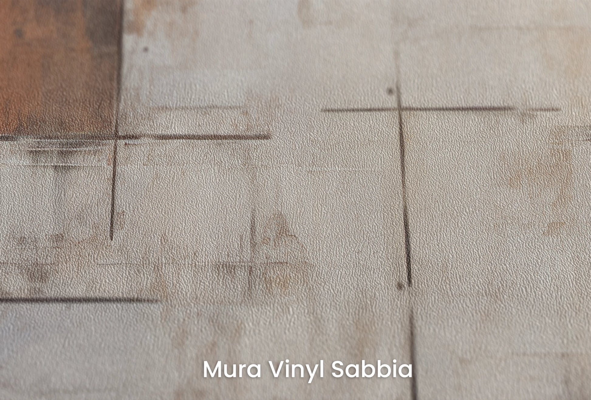 Zbliżenie na artystyczną fototapetę o nazwie Whitewash Elegance na podłożu Mura Vinyl Sabbia struktura grubego ziarna piasku.