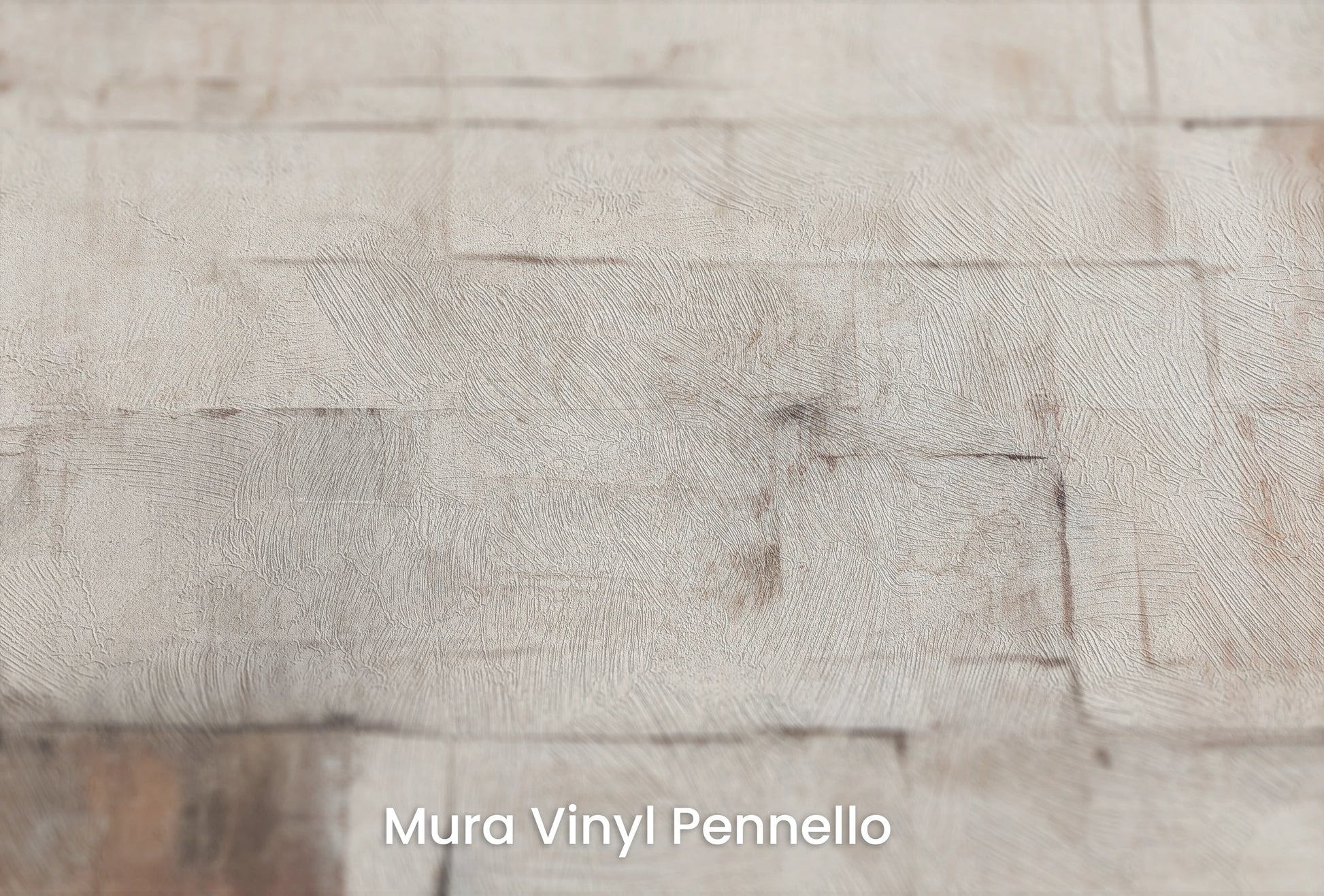 Zbliżenie na artystyczną fototapetę o nazwie Muted Fresco na podłożu Mura Vinyl Pennello - faktura pociągnięć pędzla malarskiego.