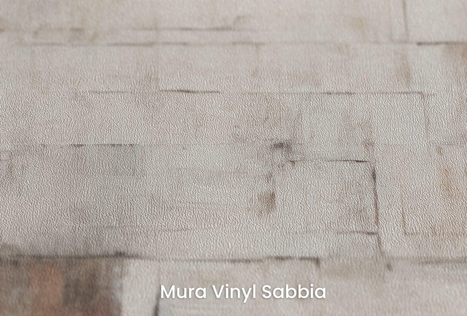 Zbliżenie na artystyczną fototapetę o nazwie Muted Fresco na podłożu Mura Vinyl Sabbia struktura grubego ziarna piasku.