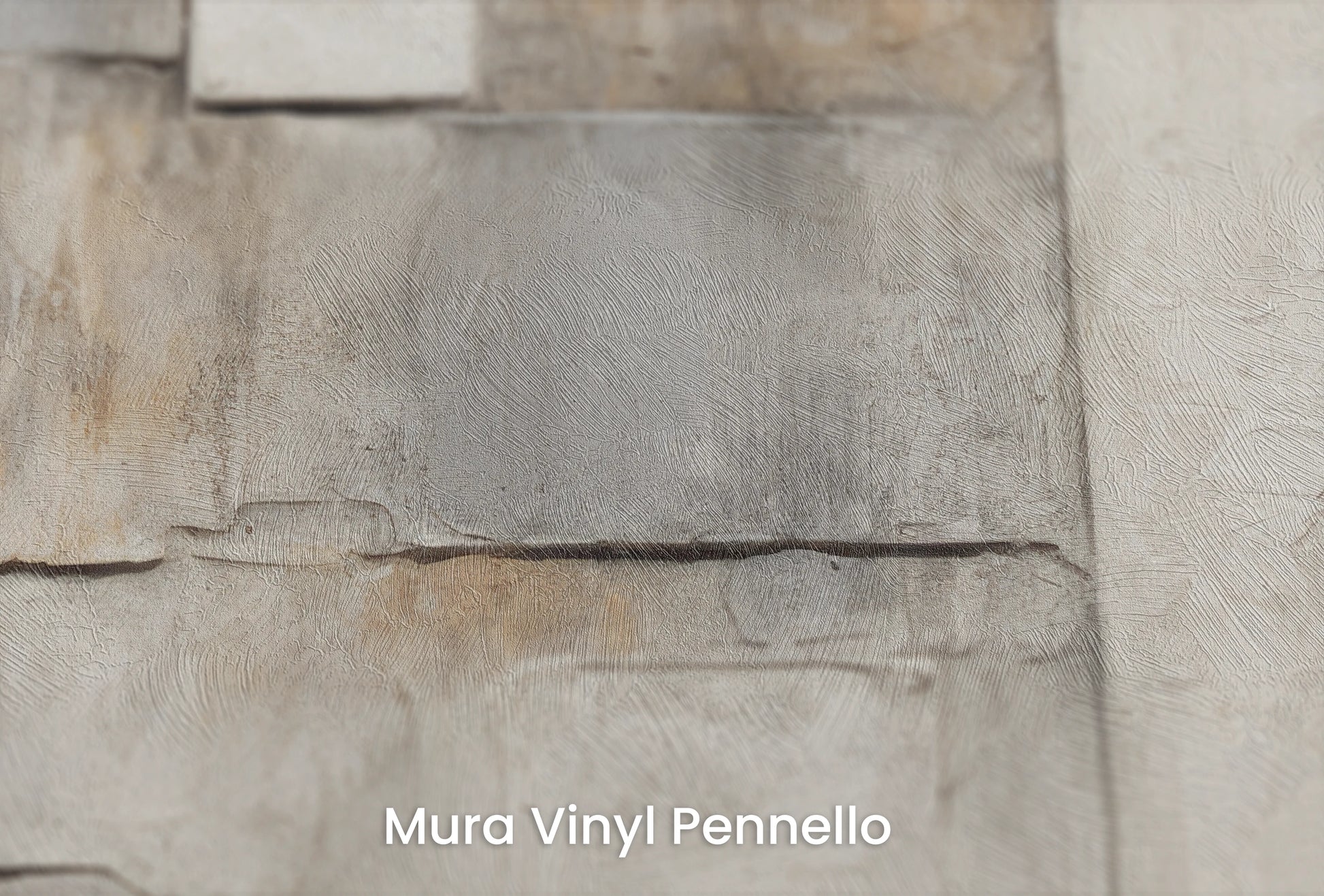 Zbliżenie na artystyczną fototapetę o nazwie Architectural Canvas na podłożu Mura Vinyl Pennello - faktura pociągnięć pędzla malarskiego.