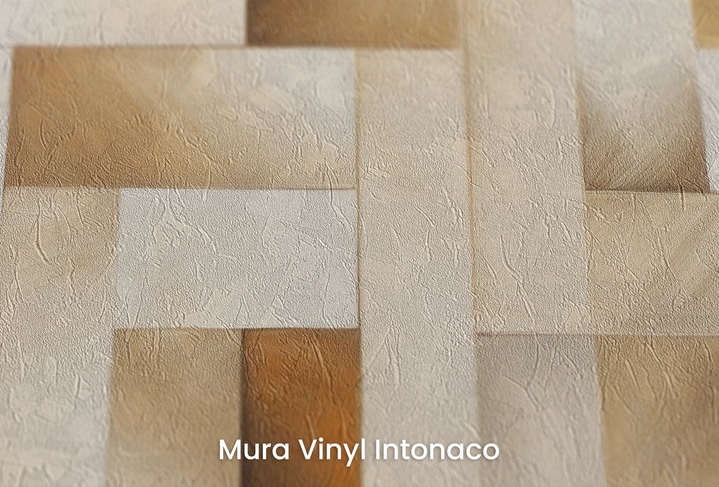 Zbliżenie na artystyczną fototapetę o nazwie Triangular Fade na podłożu Mura Vinyl Intonaco - struktura tartego tynku.
