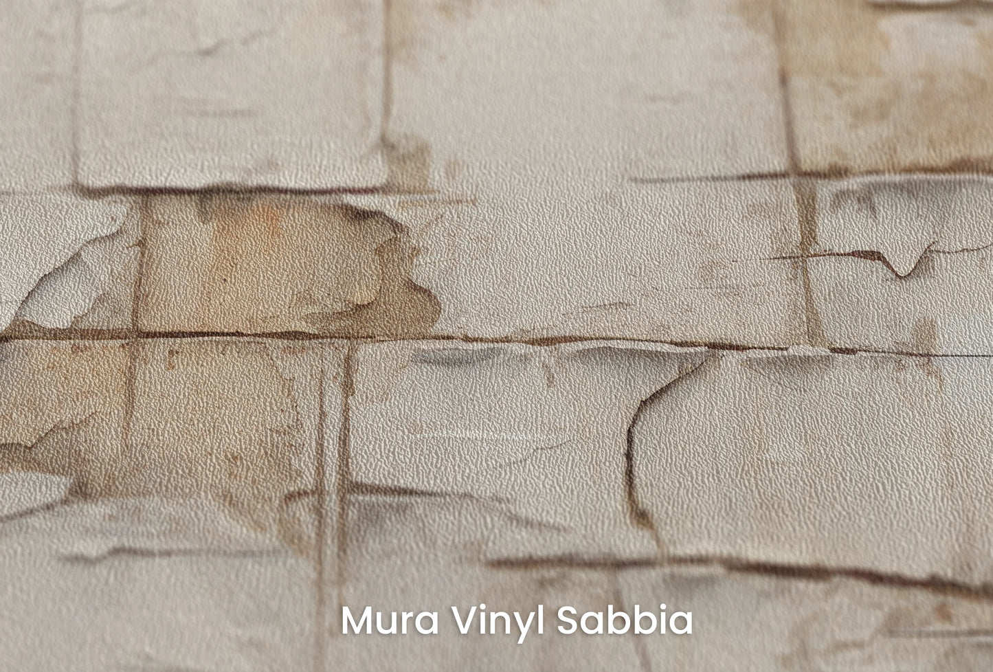 Zbliżenie na artystyczną fototapetę o nazwie Cracked Elegance na podłożu Mura Vinyl Sabbia struktura grubego ziarna piasku.