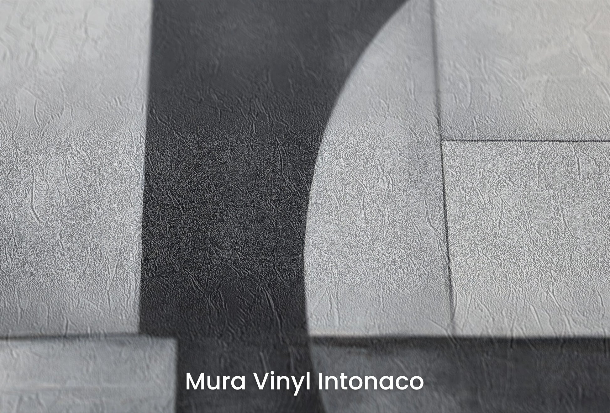 Zbliżenie na artystyczną fototapetę o nazwie Geometric Harmony #2 na podłożu Mura Vinyl Intonaco - struktura tartego tynku.