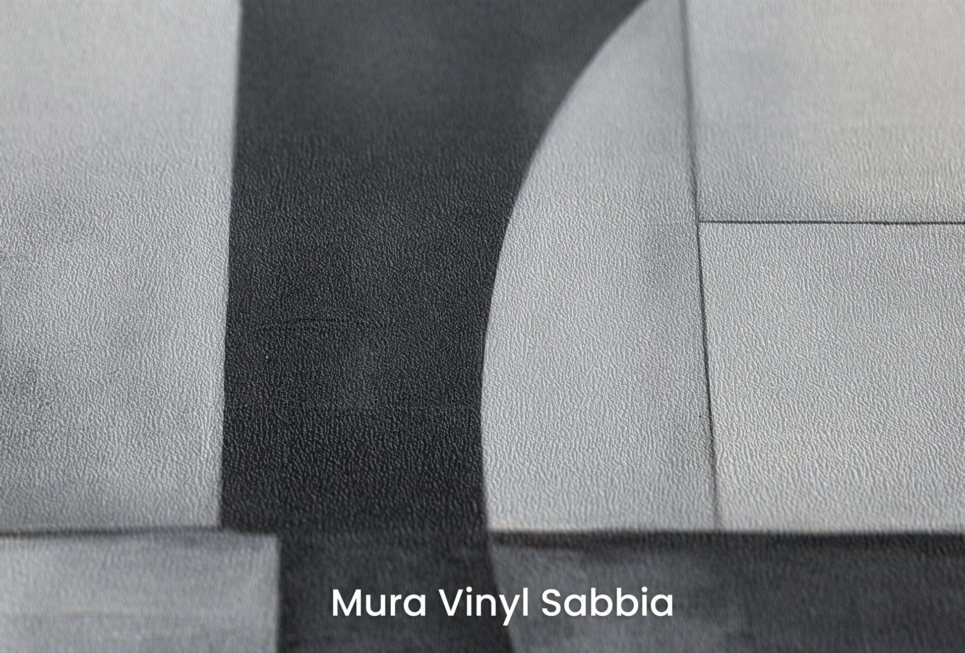 Zbliżenie na artystyczną fototapetę o nazwie Geometric Harmony #2 na podłożu Mura Vinyl Sabbia struktura grubego ziarna piasku.