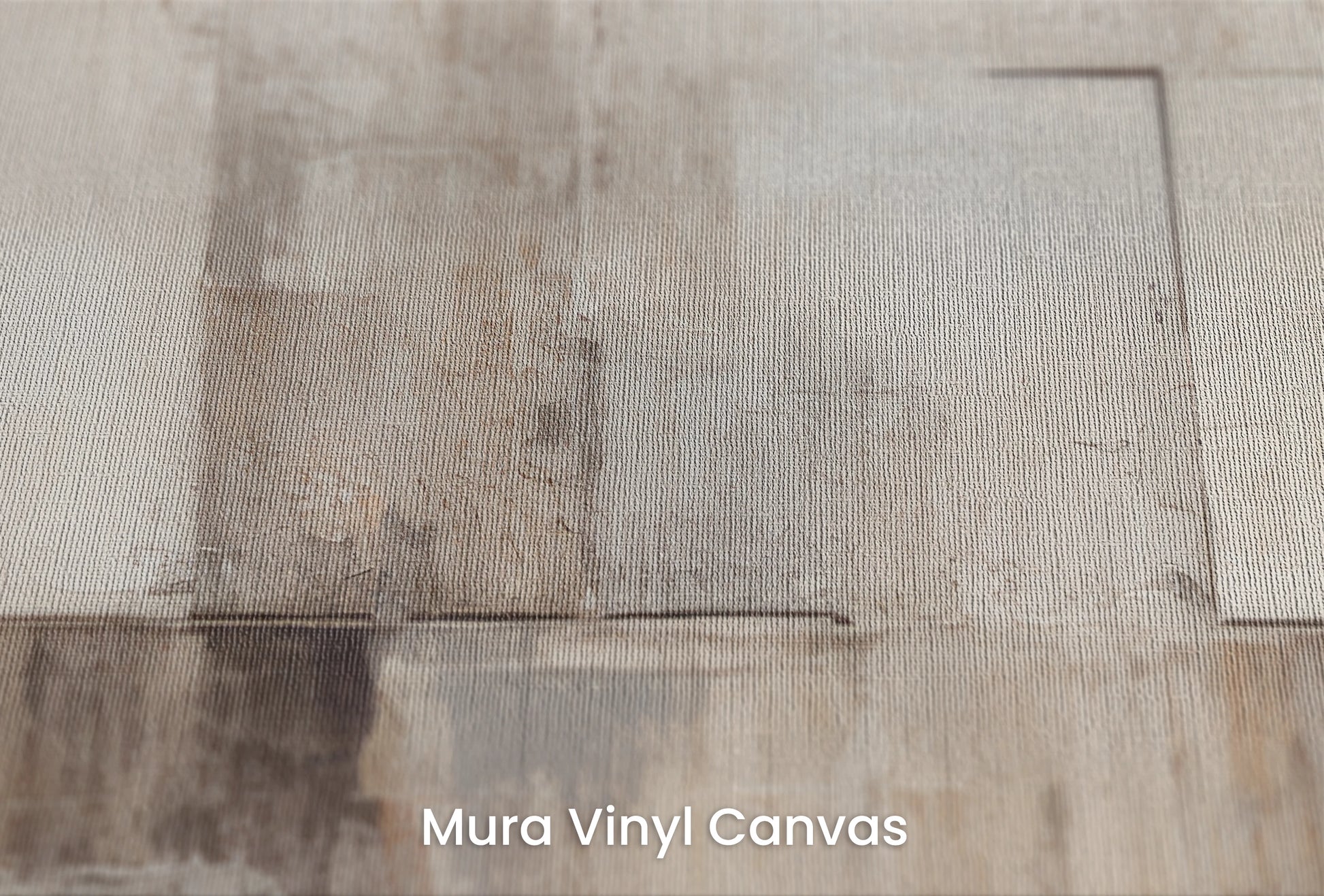 Zbliżenie na artystyczną fototapetę o nazwie Monochrome Patchwork na podłożu Mura Vinyl Canvas - faktura naturalnego płótna.