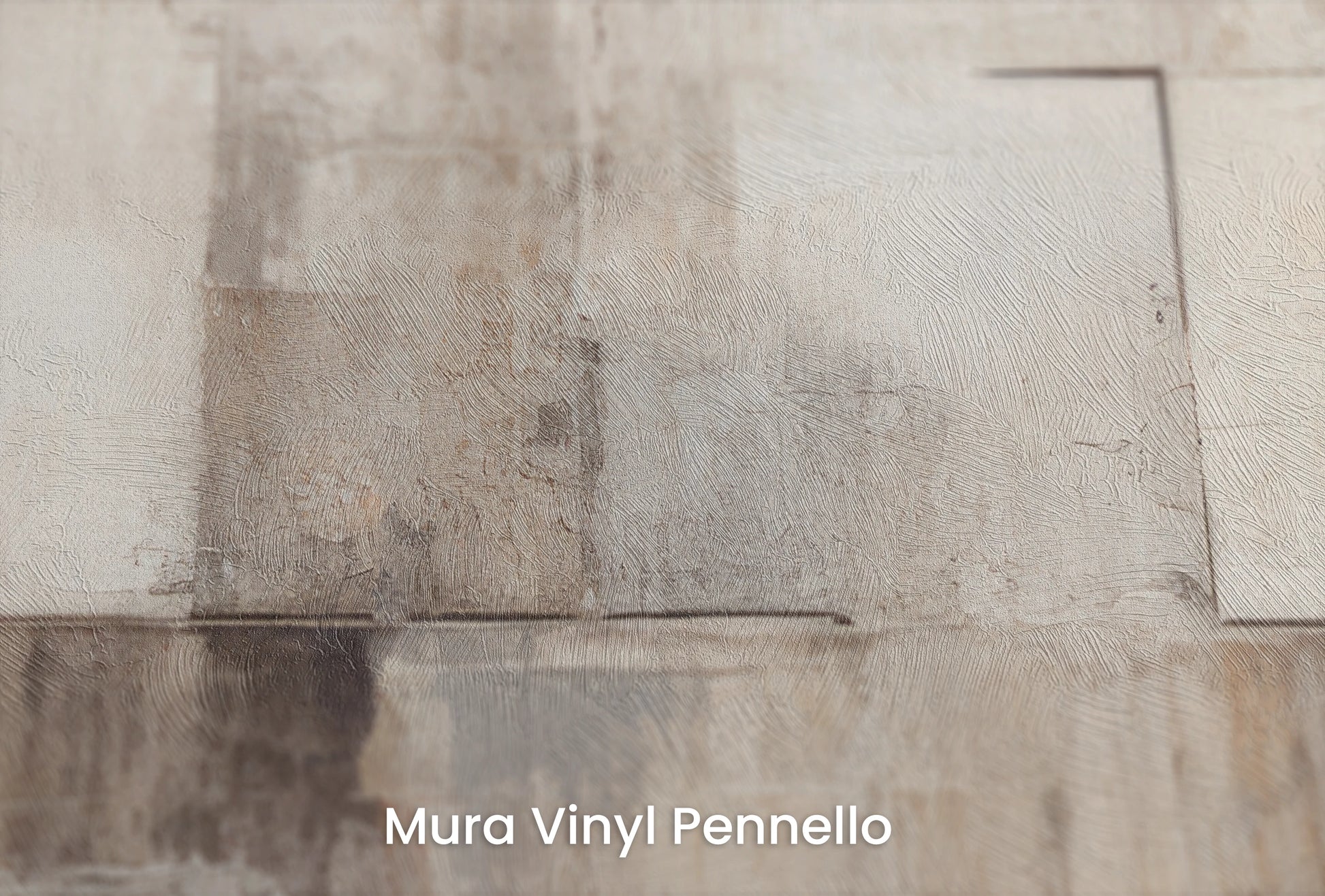 Zbliżenie na artystyczną fototapetę o nazwie Monochrome Patchwork na podłożu Mura Vinyl Pennello - faktura pociągnięć pędzla malarskiego.