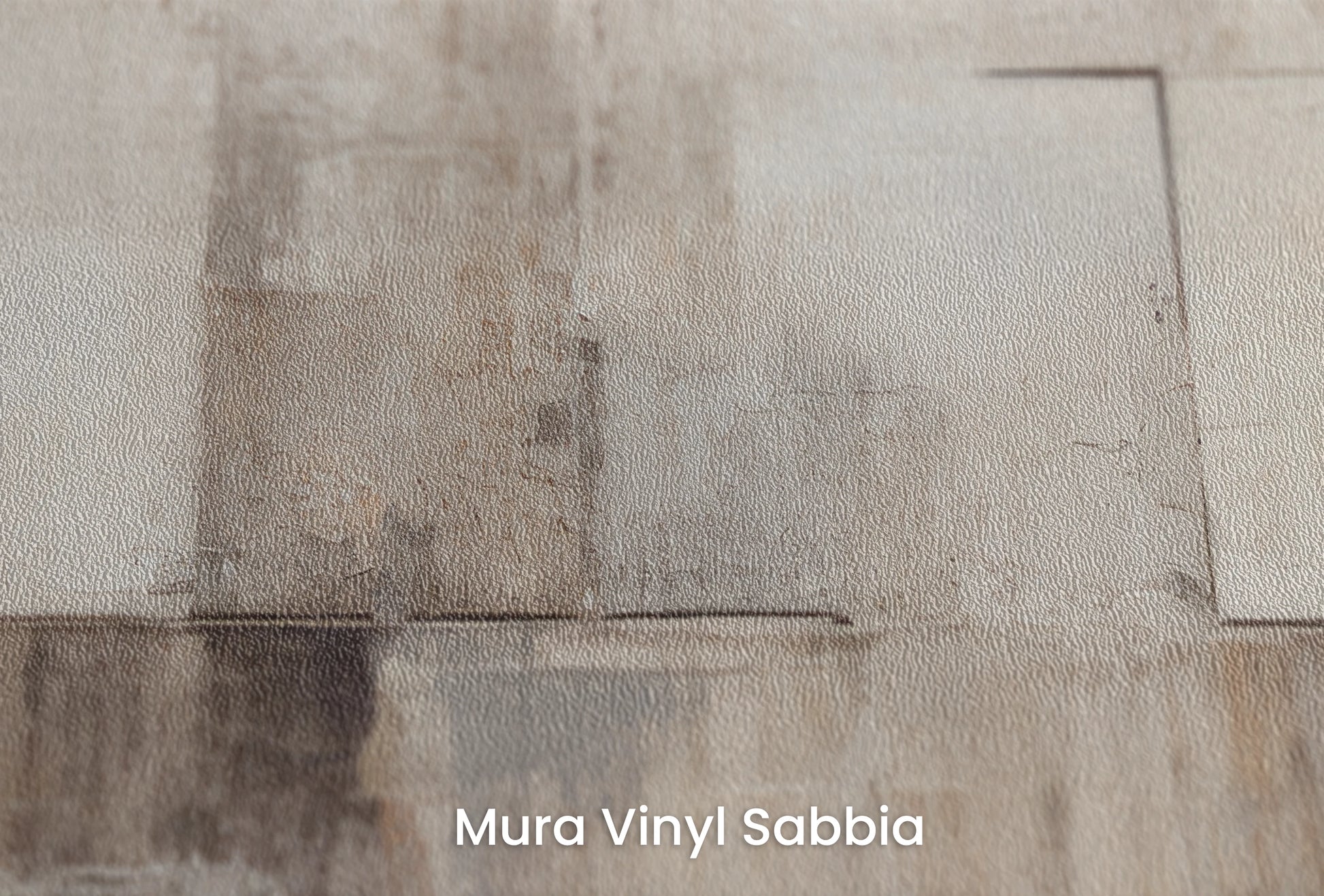 Zbliżenie na artystyczną fototapetę o nazwie Monochrome Patchwork na podłożu Mura Vinyl Sabbia struktura grubego ziarna piasku.