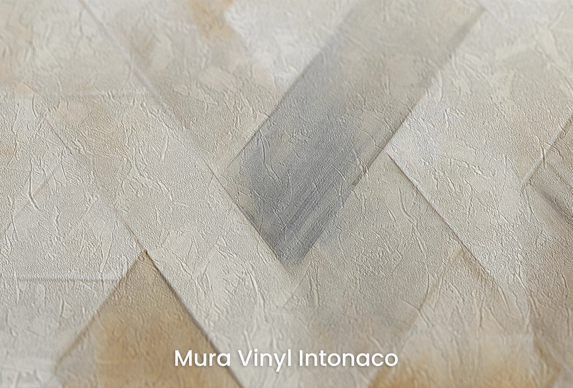Zbliżenie na artystyczną fototapetę o nazwie Weaving Light na podłożu Mura Vinyl Intonaco - struktura tartego tynku.