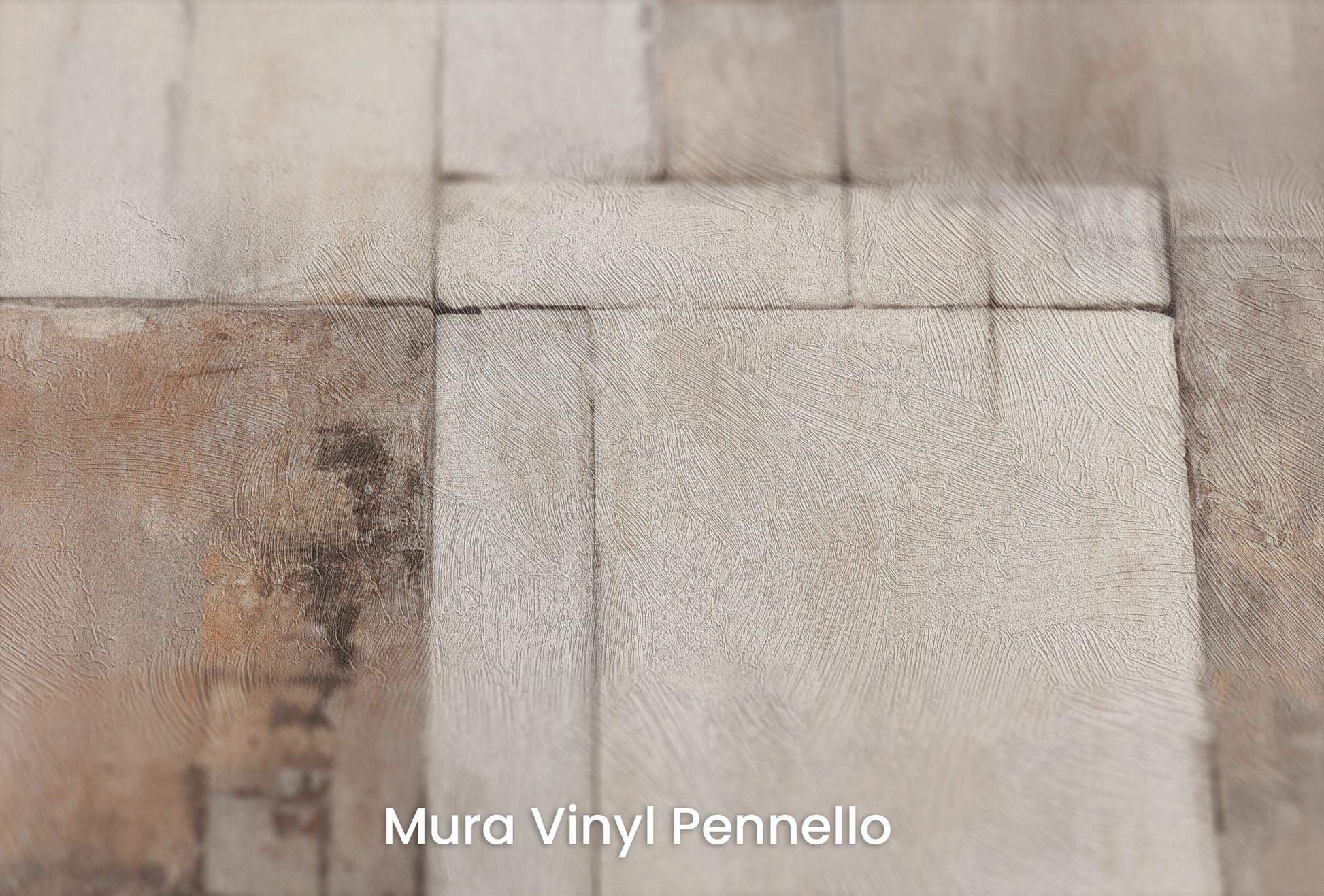 Zbliżenie na artystyczną fototapetę o nazwie Sepia Toned Collage na podłożu Mura Vinyl Pennello - faktura pociągnięć pędzla malarskiego.
