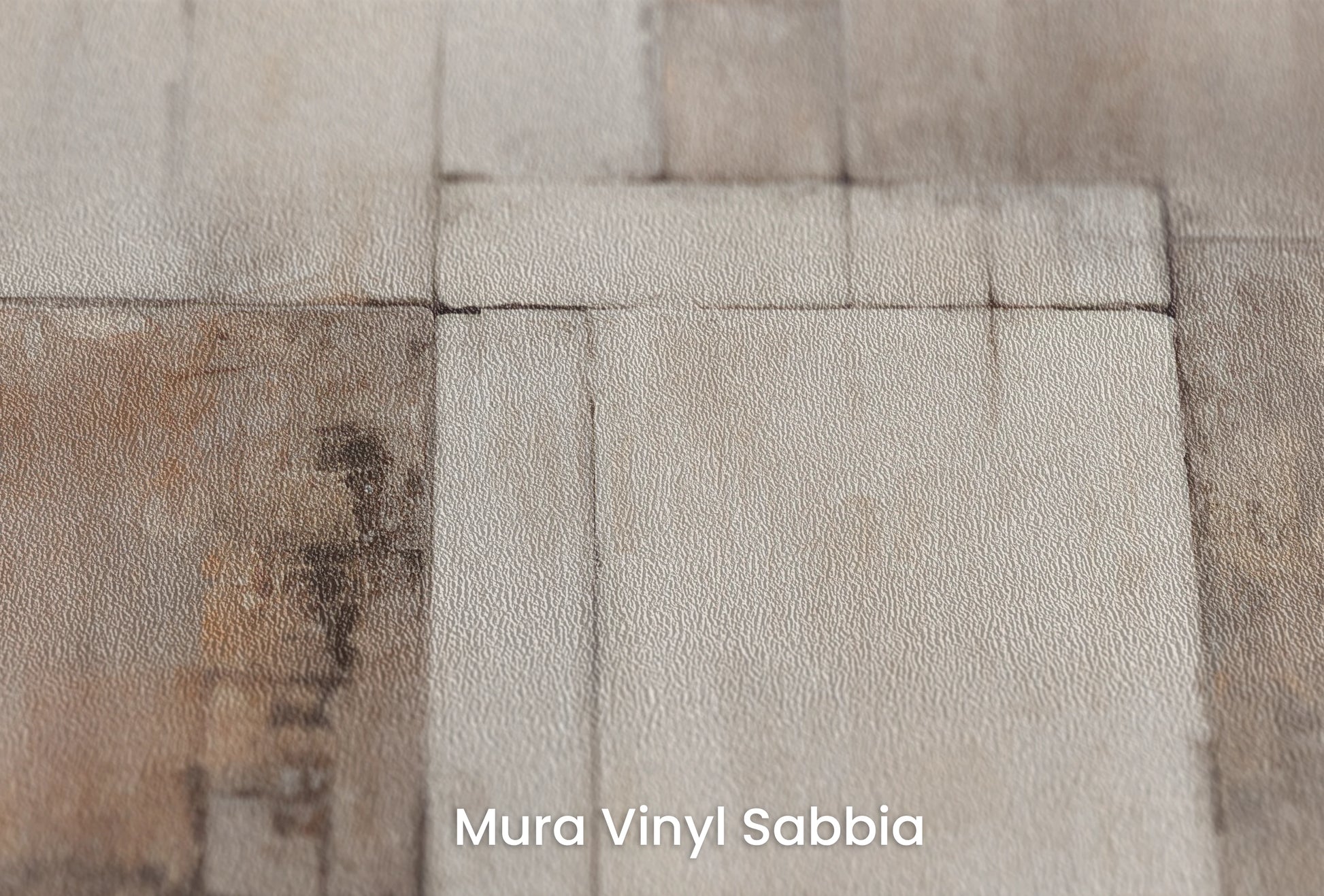 Zbliżenie na artystyczną fototapetę o nazwie Sepia Toned Collage na podłożu Mura Vinyl Sabbia struktura grubego ziarna piasku.