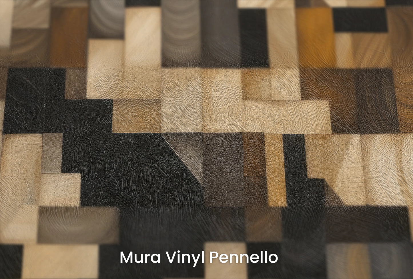 Zbliżenie na artystyczną fototapetę o nazwie Abstract Woodblock na podłożu Mura Vinyl Pennello - faktura pociągnięć pędzla malarskiego.