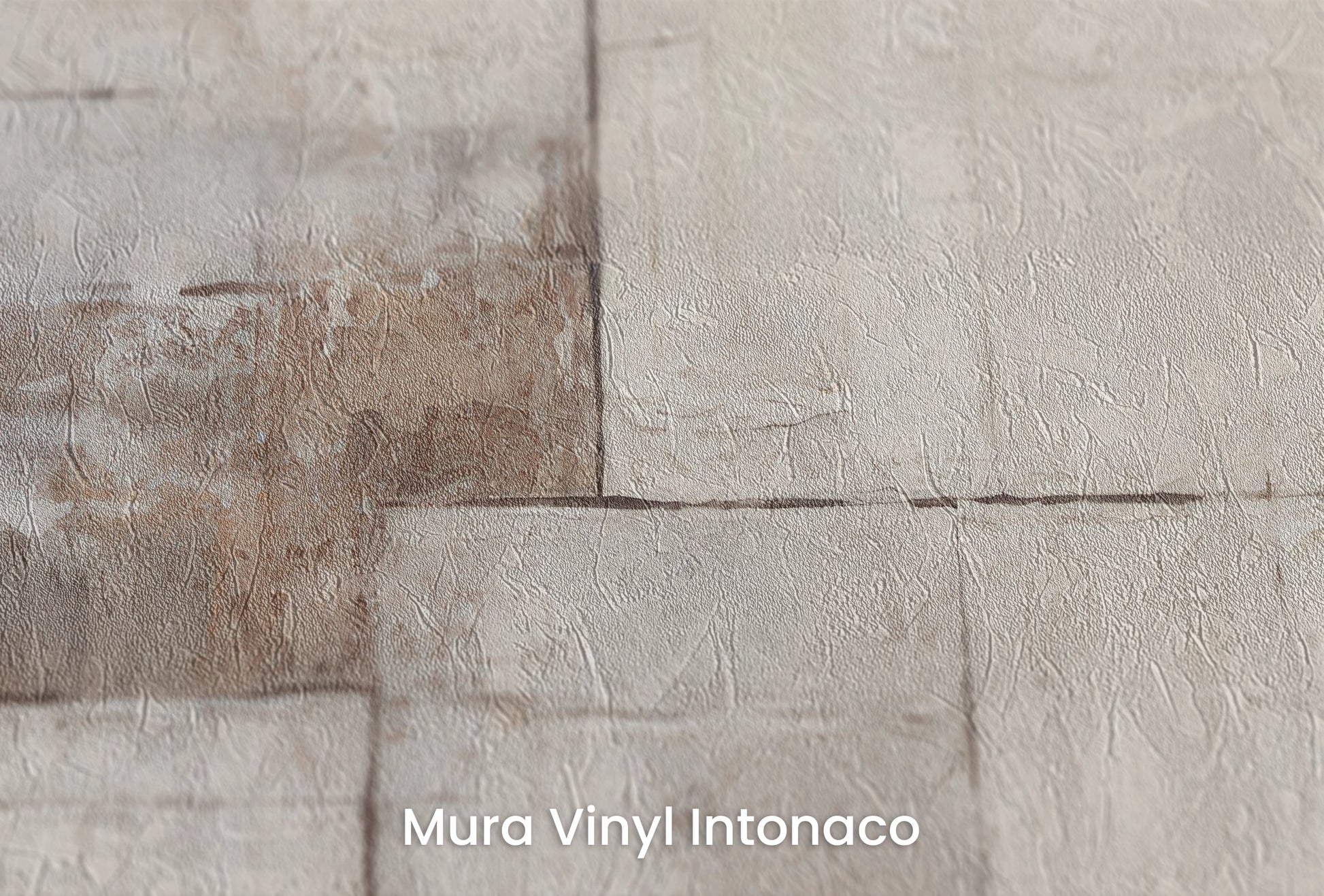 Zbliżenie na artystyczną fototapetę o nazwie Ivory Composition na podłożu Mura Vinyl Intonaco - struktura tartego tynku.