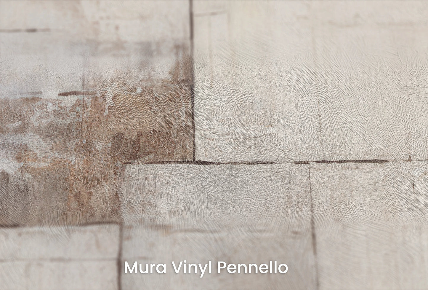 Zbliżenie na artystyczną fototapetę o nazwie Ivory Composition na podłożu Mura Vinyl Pennello - faktura pociągnięć pędzla malarskiego.