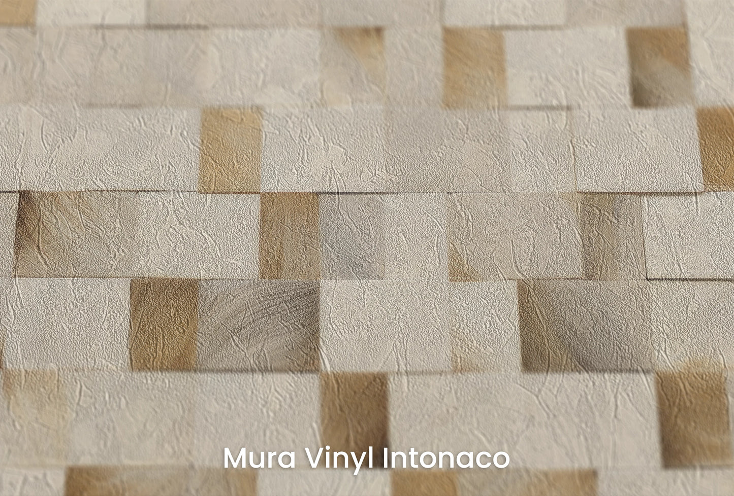 Zbliżenie na artystyczną fototapetę o nazwie Wooden Weave na podłożu Mura Vinyl Intonaco - struktura tartego tynku.