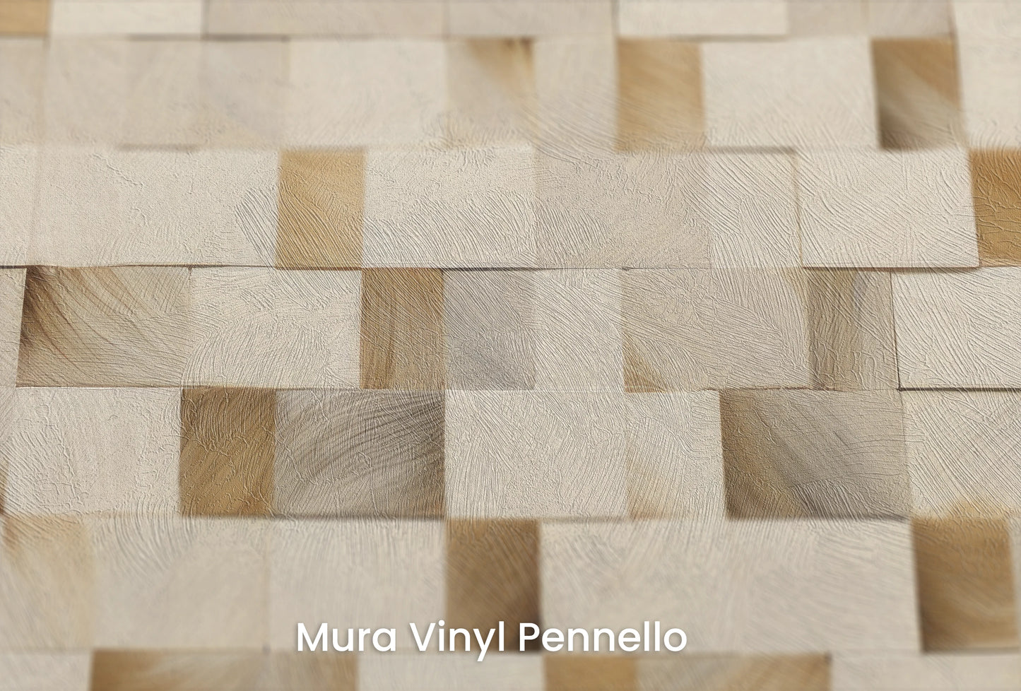 Zbliżenie na artystyczną fototapetę o nazwie Wooden Weave na podłożu Mura Vinyl Pennello - faktura pociągnięć pędzla malarskiego.