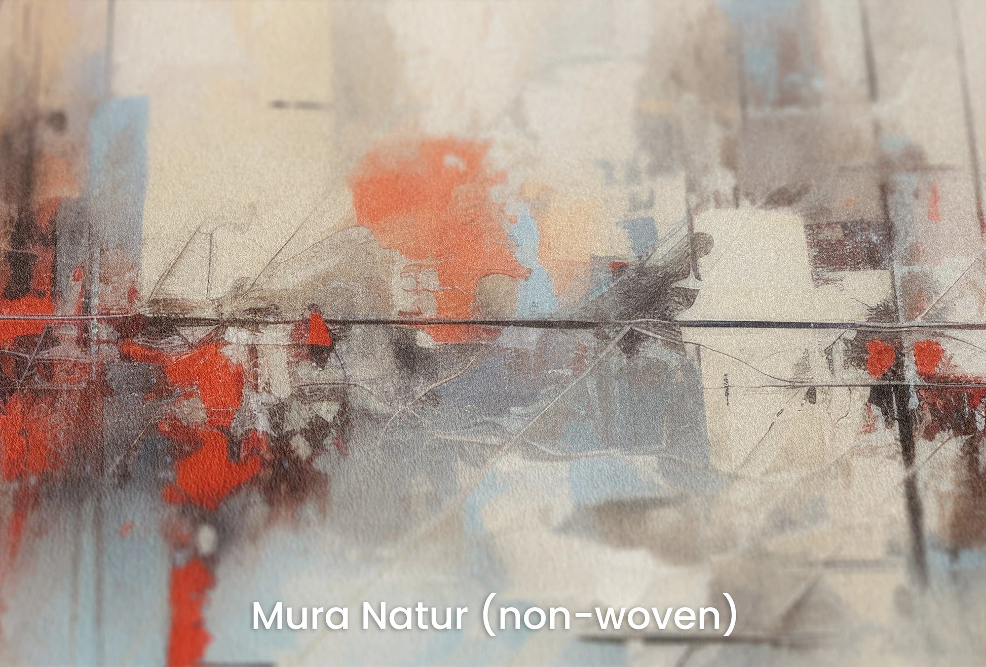 Zbliżenie na artystyczną fototapetę o nazwie Abstract Dynamics na podłożu Mura Natur (non-woven) - naturalne i ekologiczne podłoże.