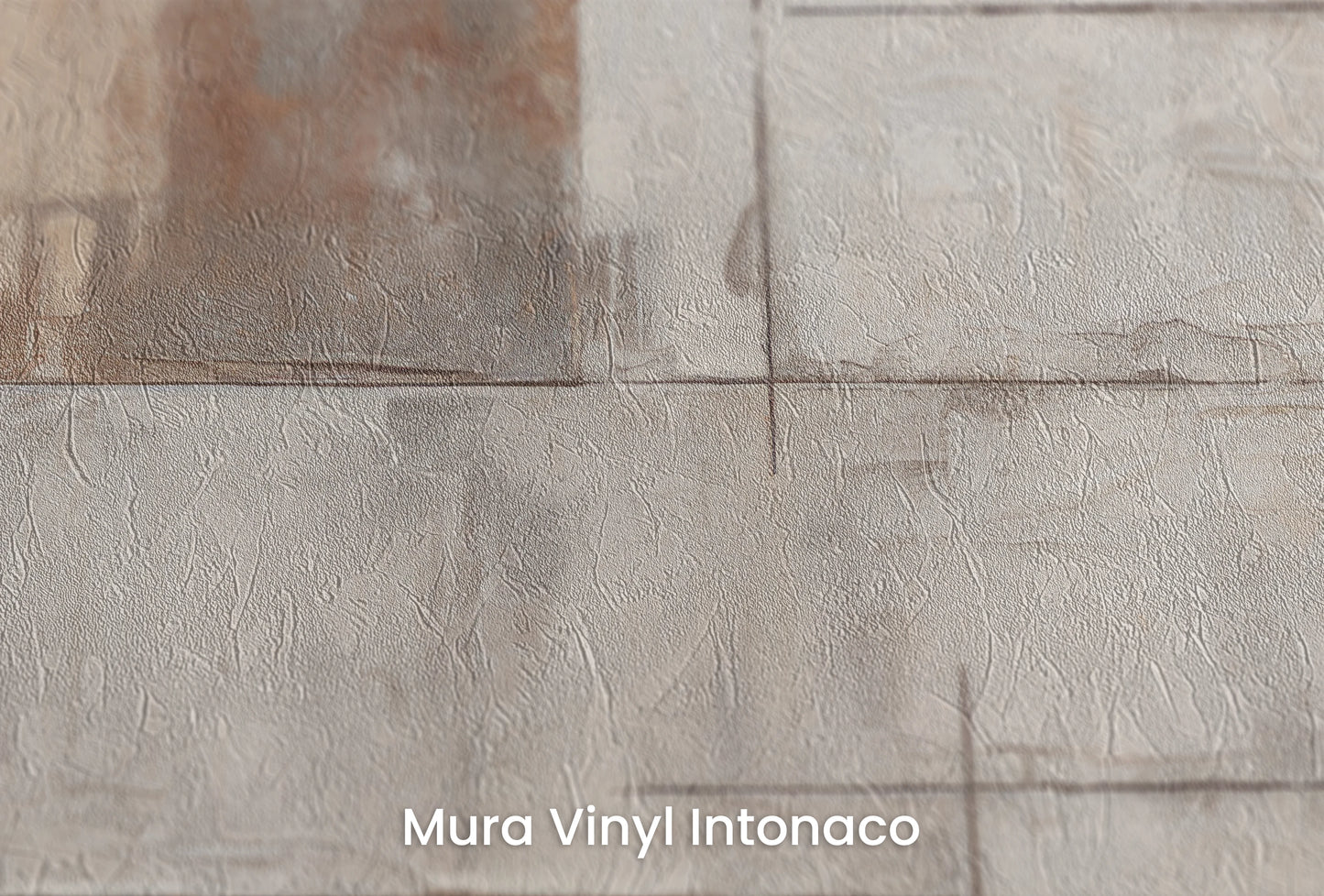 Zbliżenie na artystyczną fototapetę o nazwie Copper Tones Mosaic na podłożu Mura Vinyl Intonaco - struktura tartego tynku.