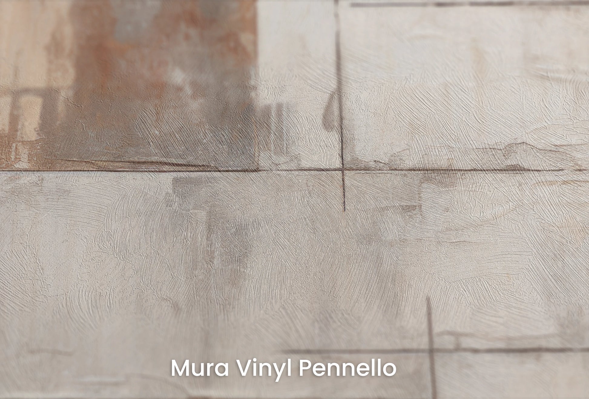 Zbliżenie na artystyczną fototapetę o nazwie Copper Tones Mosaic na podłożu Mura Vinyl Pennello - faktura pociągnięć pędzla malarskiego.