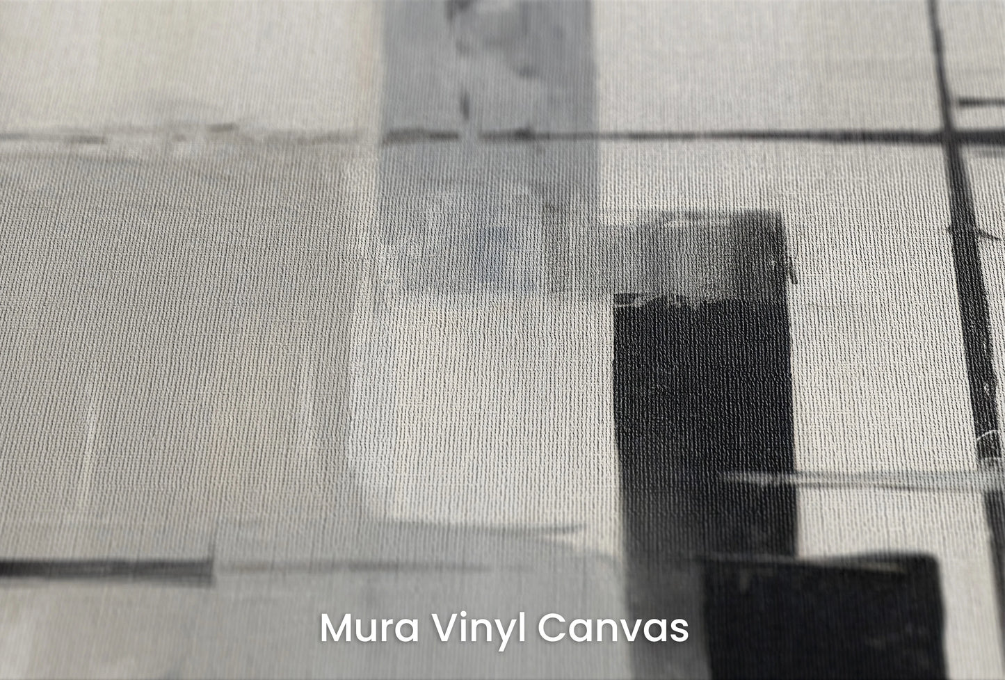 Zbliżenie na artystyczną fototapetę o nazwie Structured Silence na podłożu Mura Vinyl Canvas - faktura naturalnego płótna.