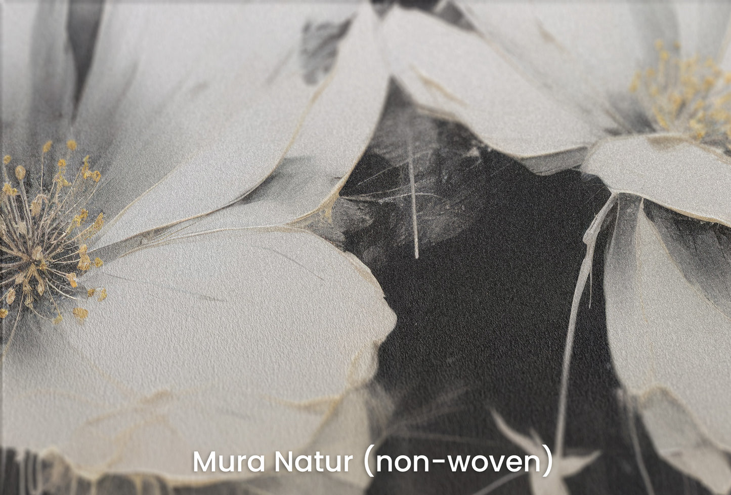 Zbliżenie na artystyczną fototapetę o nazwie MIDNIGHT GARDEN na podłożu Mura Natur (non-woven) - naturalne i ekologiczne podłoże.