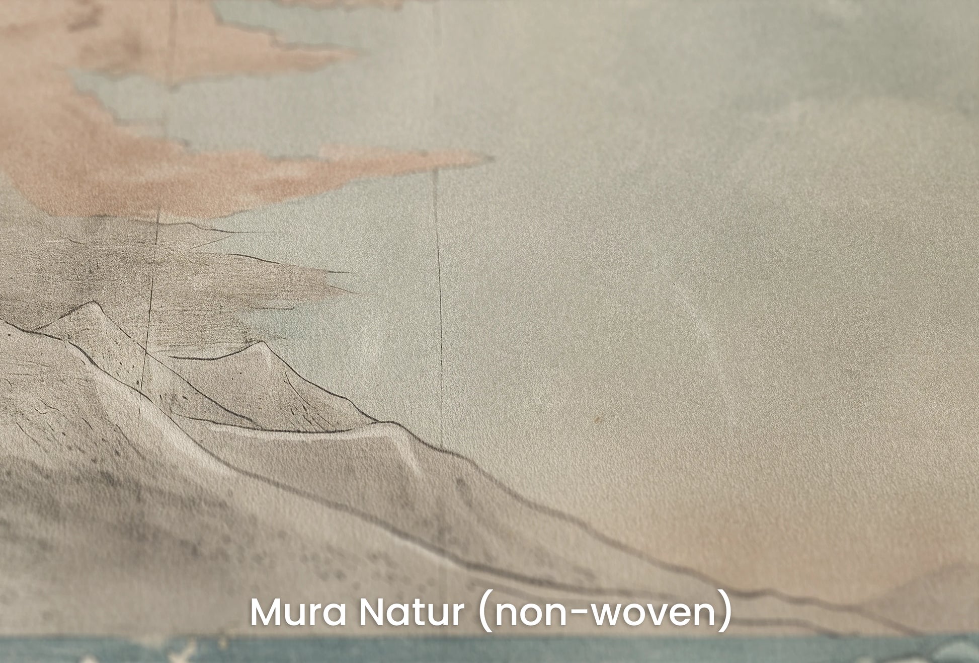 Zbliżenie na artystyczną fototapetę o nazwie Moonlit Fuji na podłożu Mura Natur (non-woven) - naturalne i ekologiczne podłoże.