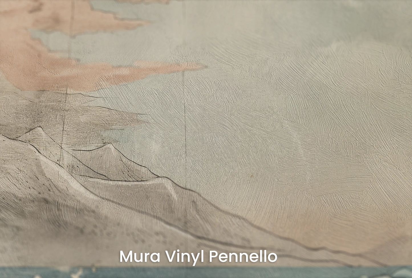 Zbliżenie na artystyczną fototapetę o nazwie Moonlit Fuji na podłożu Mura Vinyl Pennello - faktura pociągnięć pędzla malarskiego.
