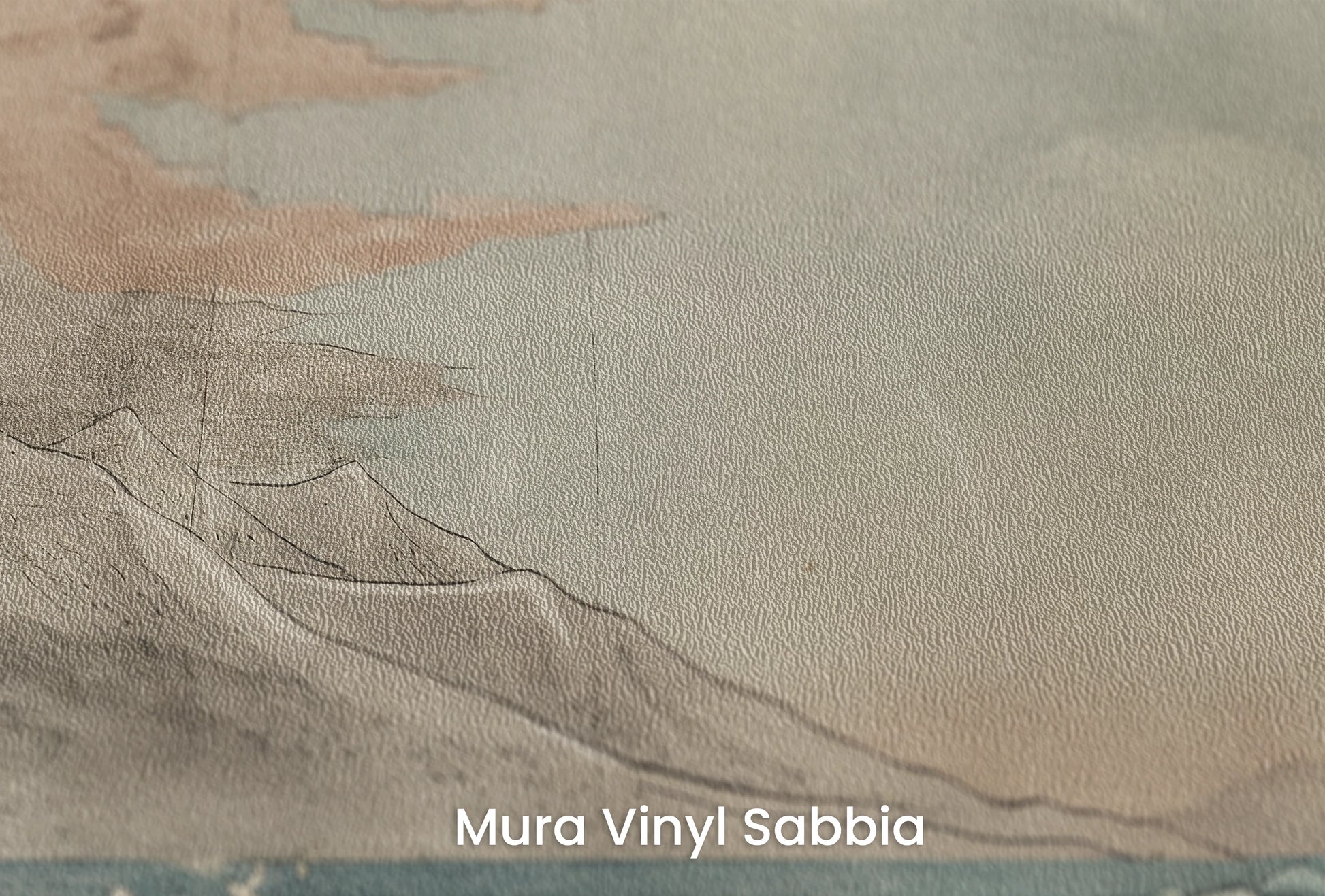 Zbliżenie na artystyczną fototapetę o nazwie Moonlit Fuji na podłożu Mura Vinyl Sabbia struktura grubego ziarna piasku.