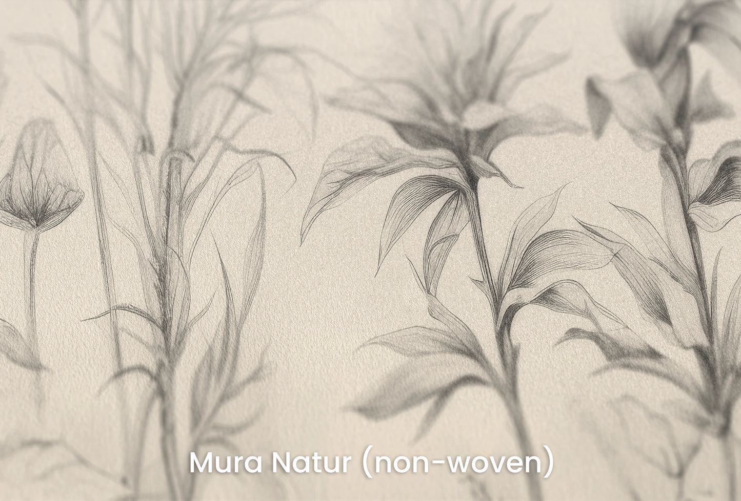 Zbliżenie na artystyczną fototapetę o nazwie Floral Tranquility na podłożu Mura Natur (non-woven) - naturalne i ekologiczne podłoże.