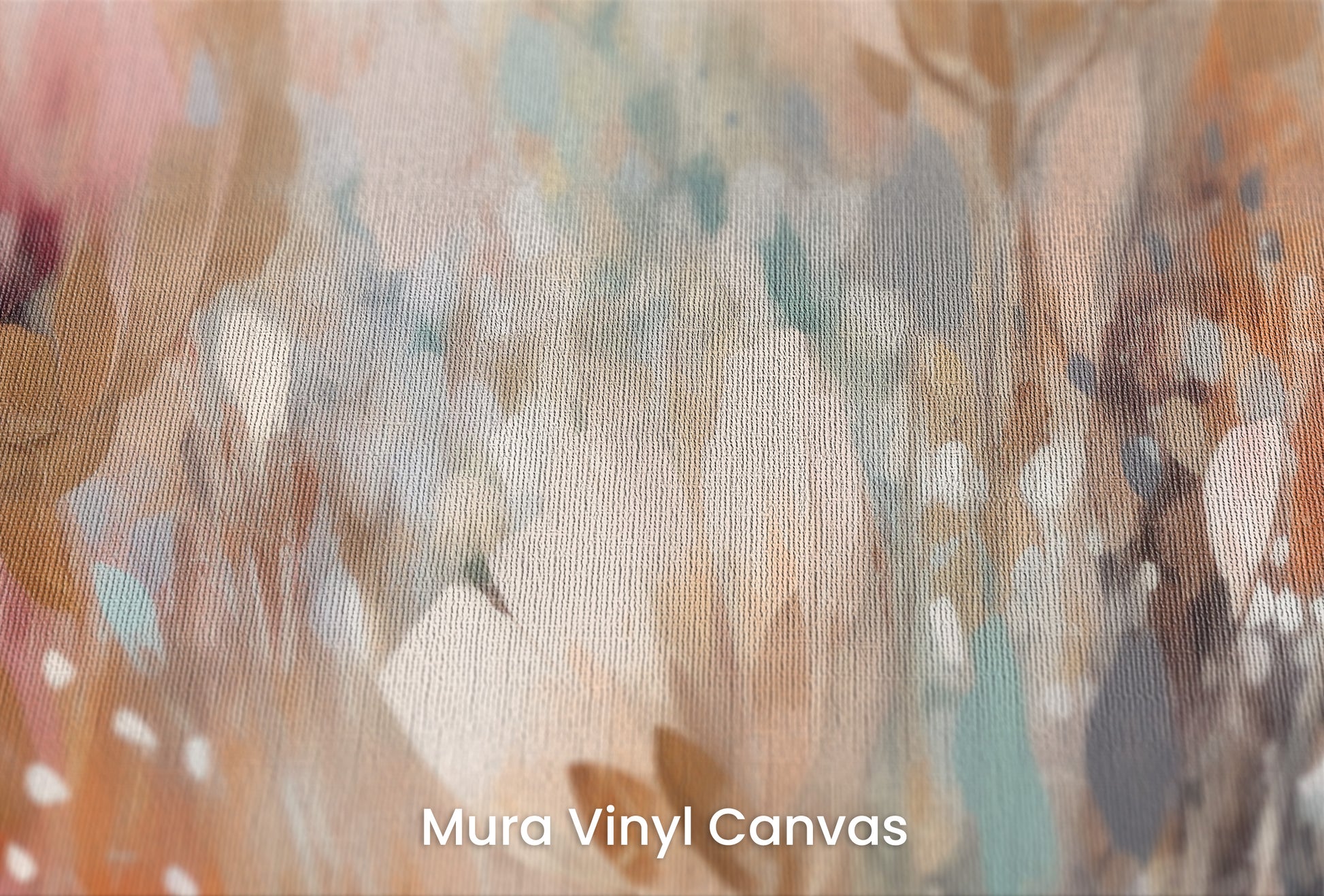 Zbliżenie na artystyczną fototapetę o nazwie Dreamy Floral Impression na podłożu Mura Vinyl Canvas - faktura naturalnego płótna.