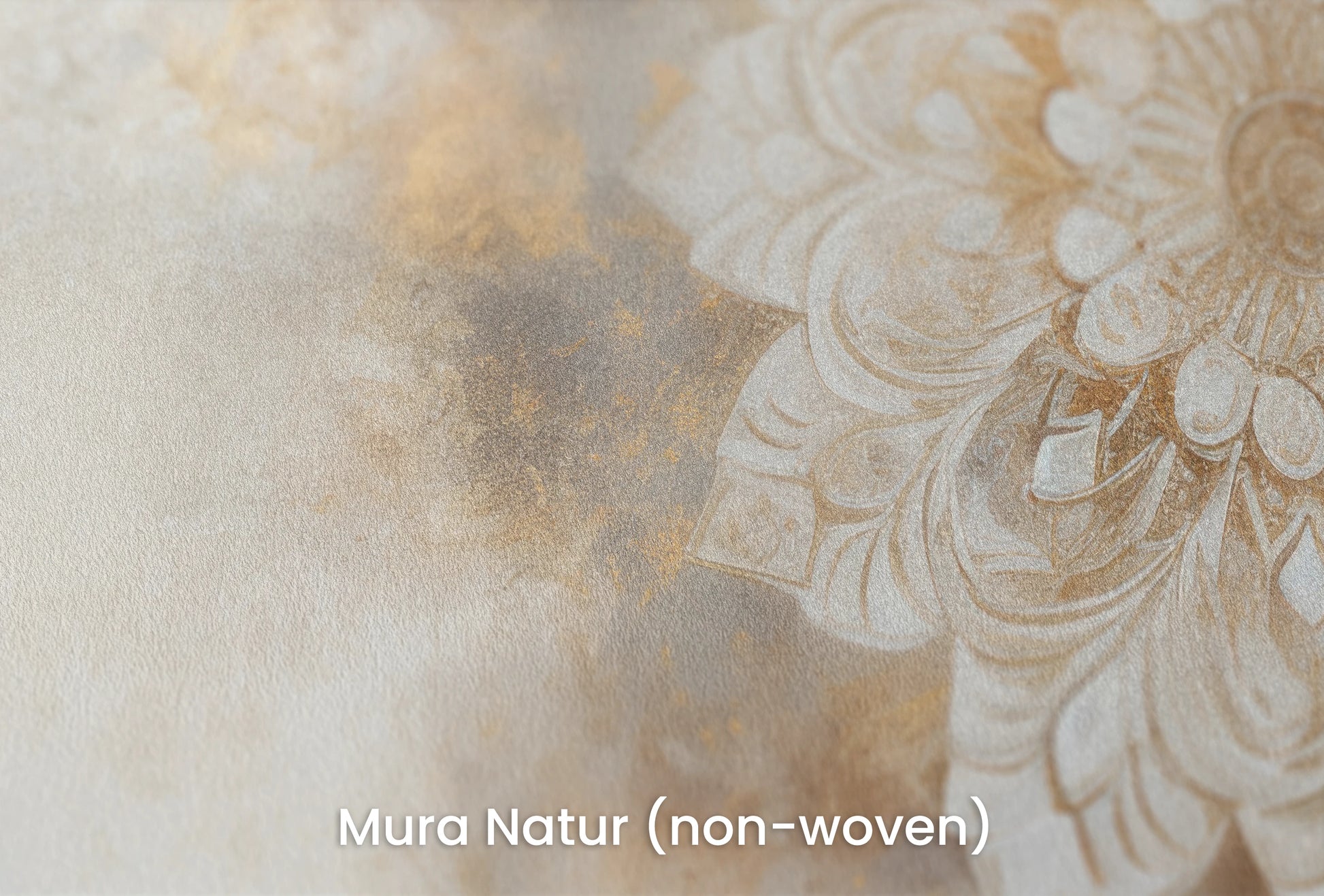 Zbliżenie na artystyczną fototapetę o nazwie Majestic Bloom na podłożu Mura Natur (non-woven) - naturalne i ekologiczne podłoże.