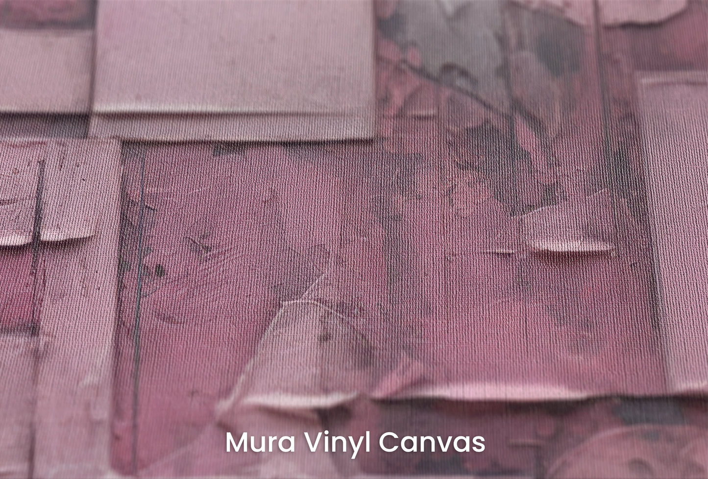 Zbliżenie na artystyczną fototapetę o nazwie Pink Geometry na podłożu Mura Vinyl Canvas - faktura naturalnego płótna.