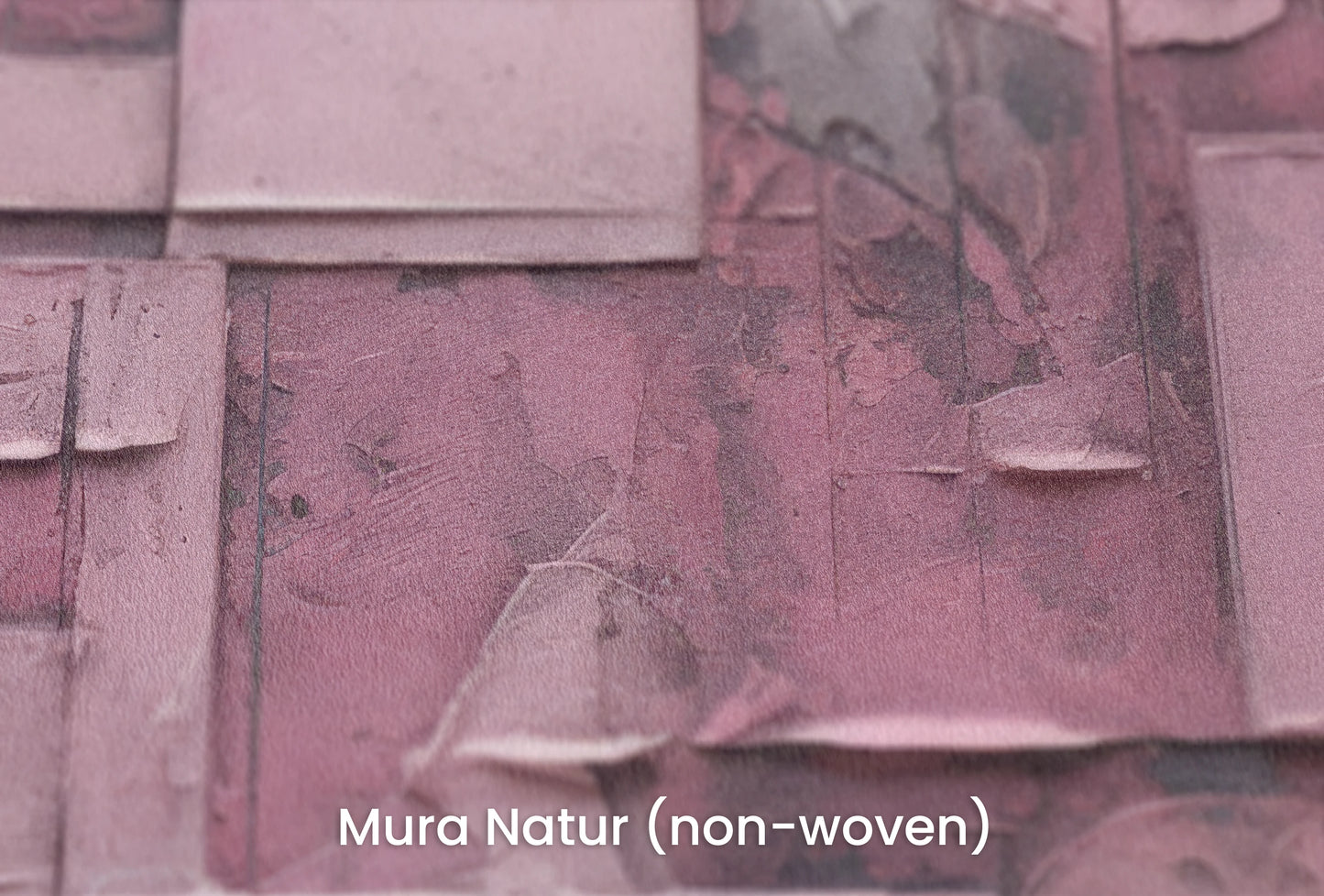Zbliżenie na artystyczną fototapetę o nazwie Pink Geometry na podłożu Mura Natur (non-woven) - naturalne i ekologiczne podłoże.