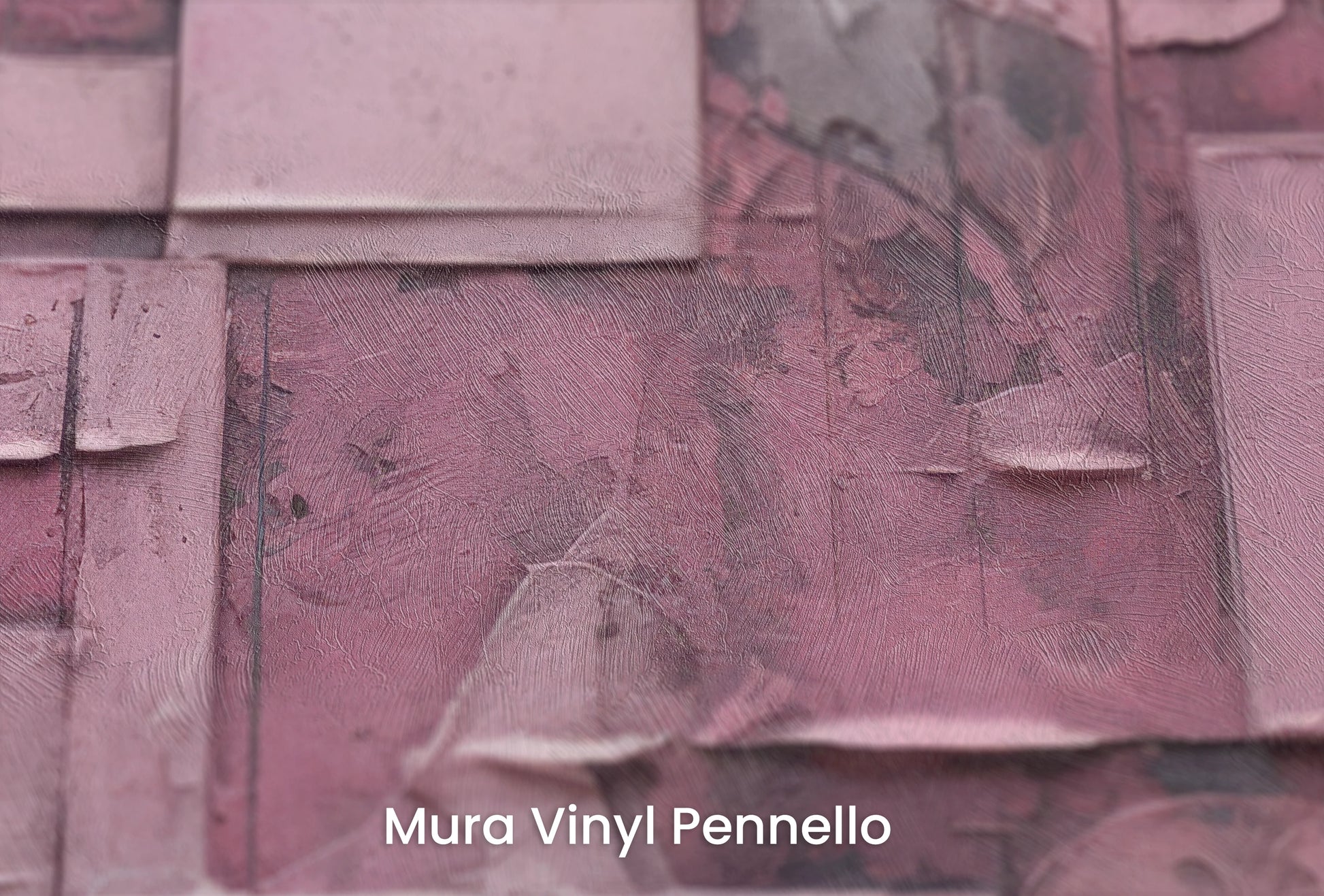 Zbliżenie na artystyczną fototapetę o nazwie Pink Geometry na podłożu Mura Vinyl Pennello - faktura pociągnięć pędzla malarskiego.