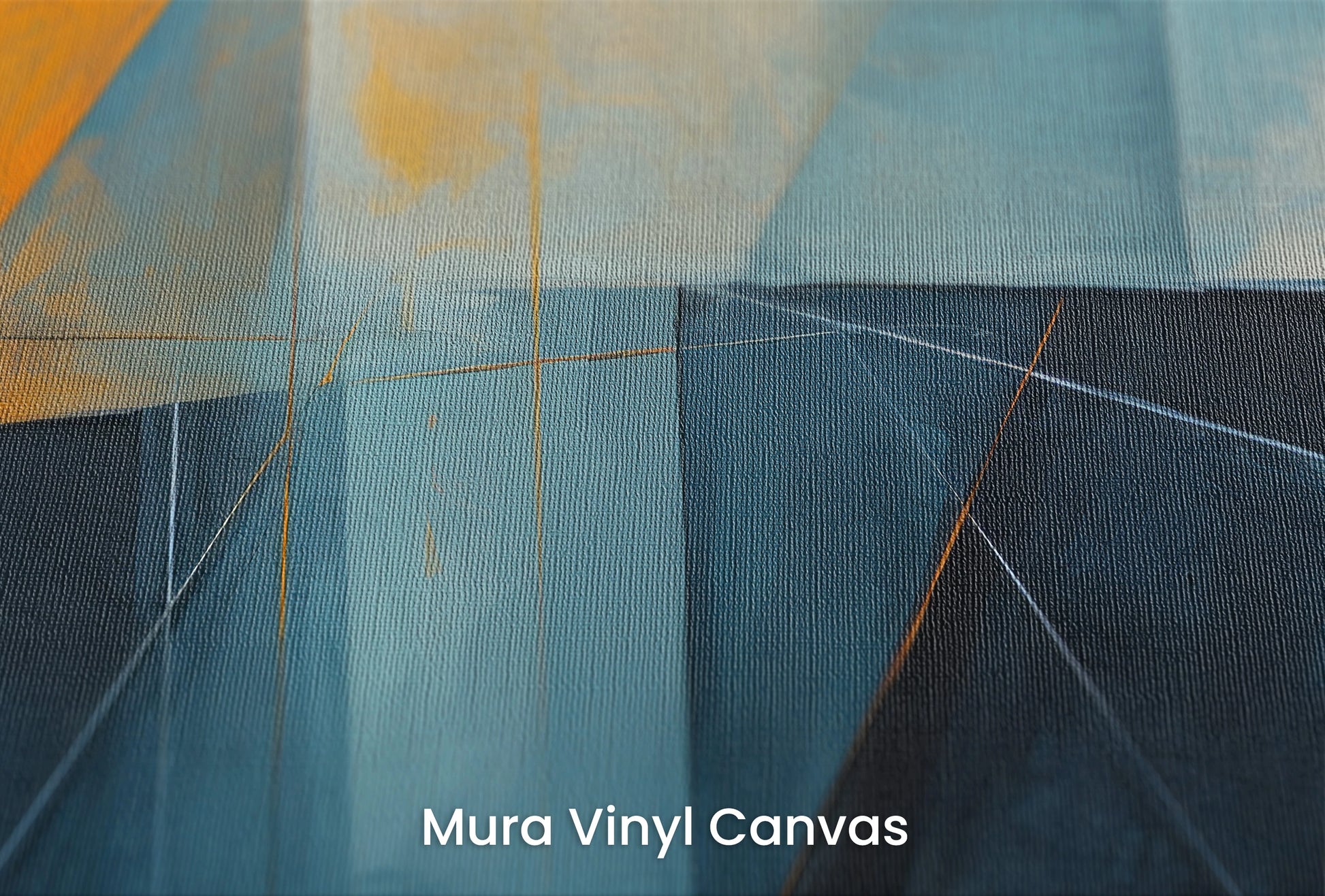 Zbliżenie na artystyczną fototapetę o nazwie Azure Dynamics na podłożu Mura Vinyl Canvas - faktura naturalnego płótna.