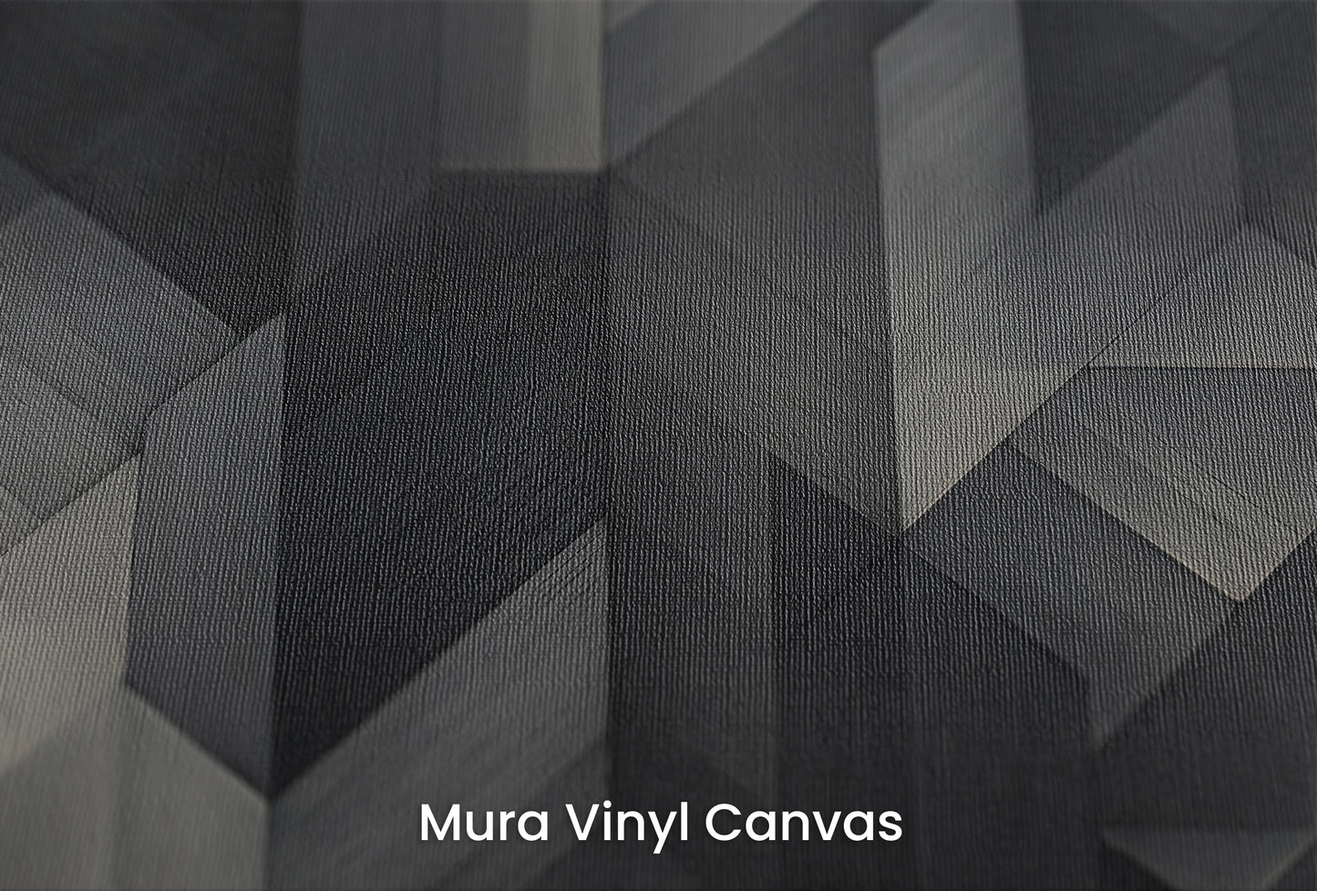 Zbliżenie na artystyczną fototapetę o nazwie Dark Timber Mosaic na podłożu Mura Vinyl Canvas - faktura naturalnego płótna.