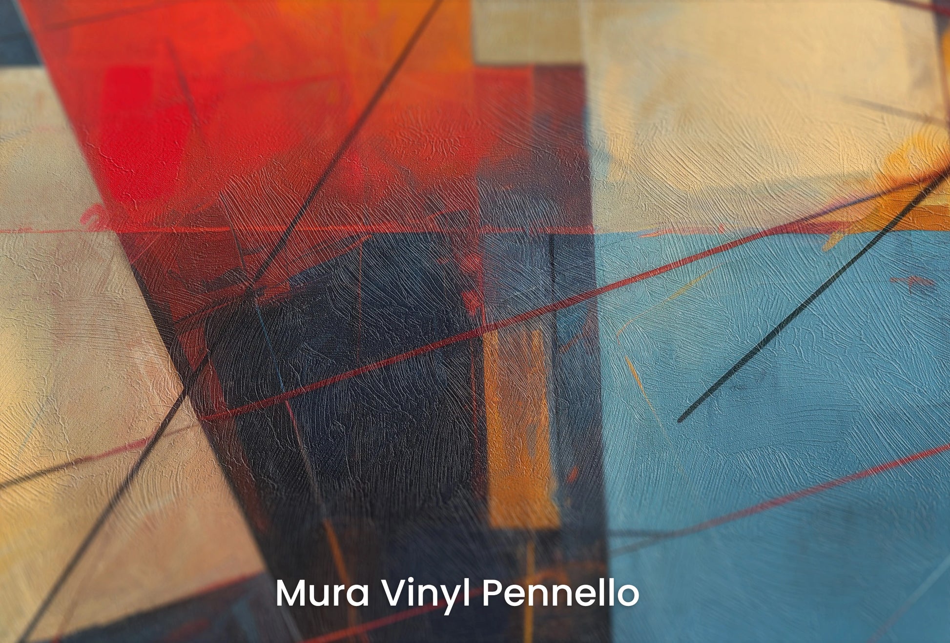 Zbliżenie na artystyczną fototapetę o nazwie Dynamic Contrast na podłożu Mura Vinyl Pennello - faktura pociągnięć pędzla malarskiego.