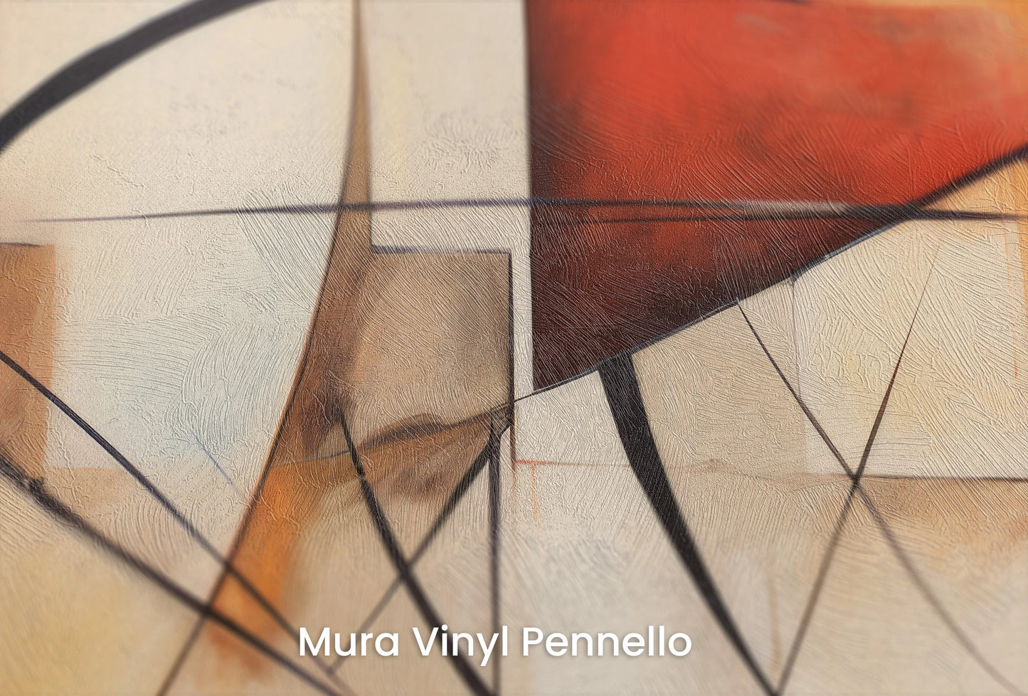 Zbliżenie na artystyczną fototapetę o nazwie Artistic Whirl na podłożu Mura Vinyl Pennello - faktura pociągnięć pędzla malarskiego.