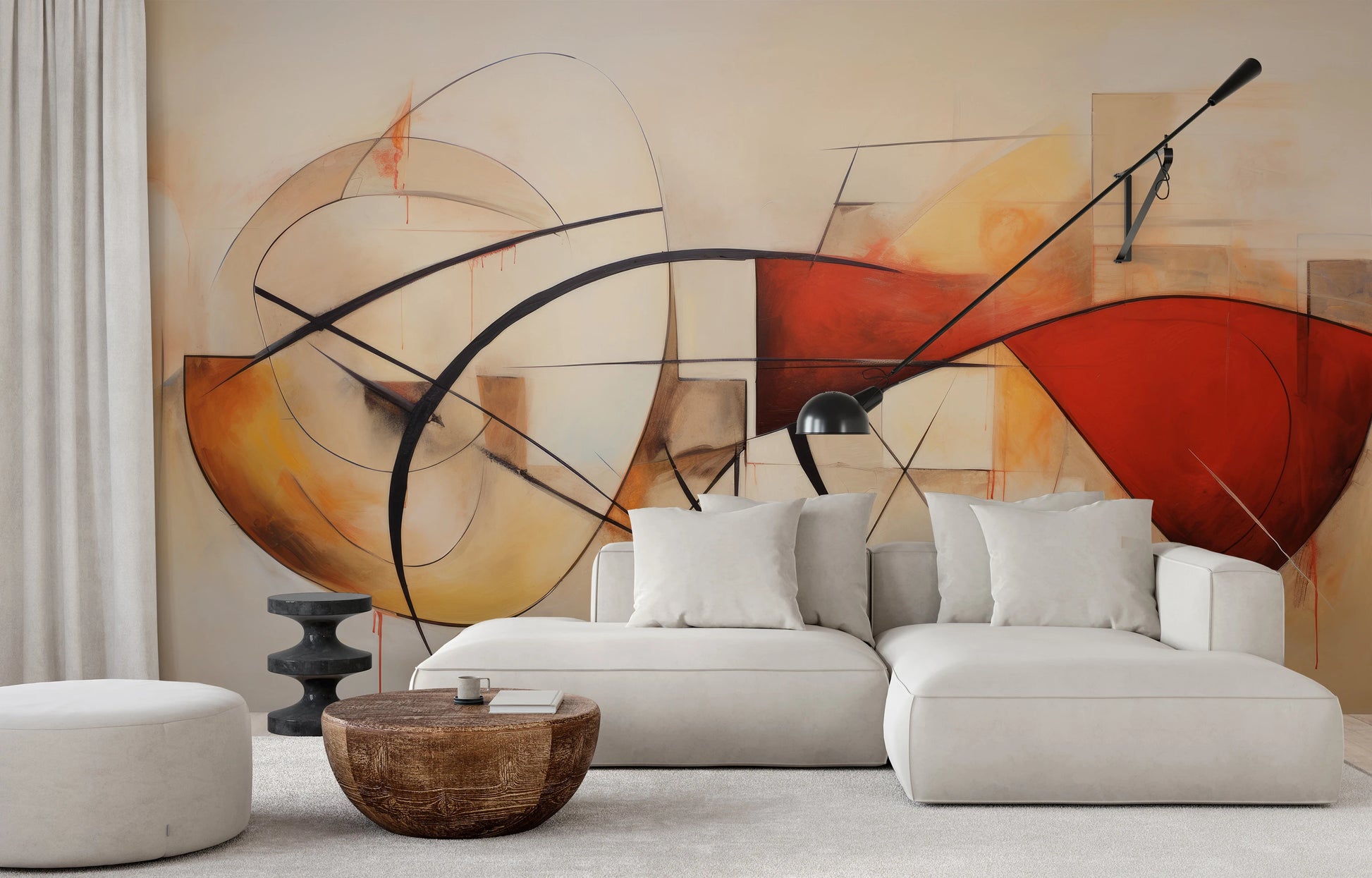 Wzór fototapety o nazwie Artistic Whirl pokazanej w kontekście pomieszczenia.